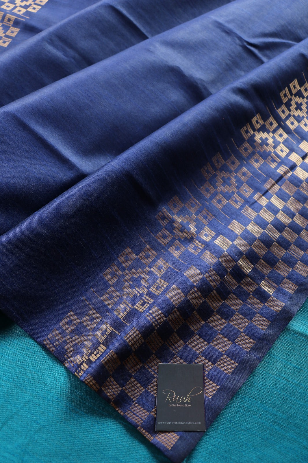 BLUE - LIGHT BLUE SEMI SILK SAREE
