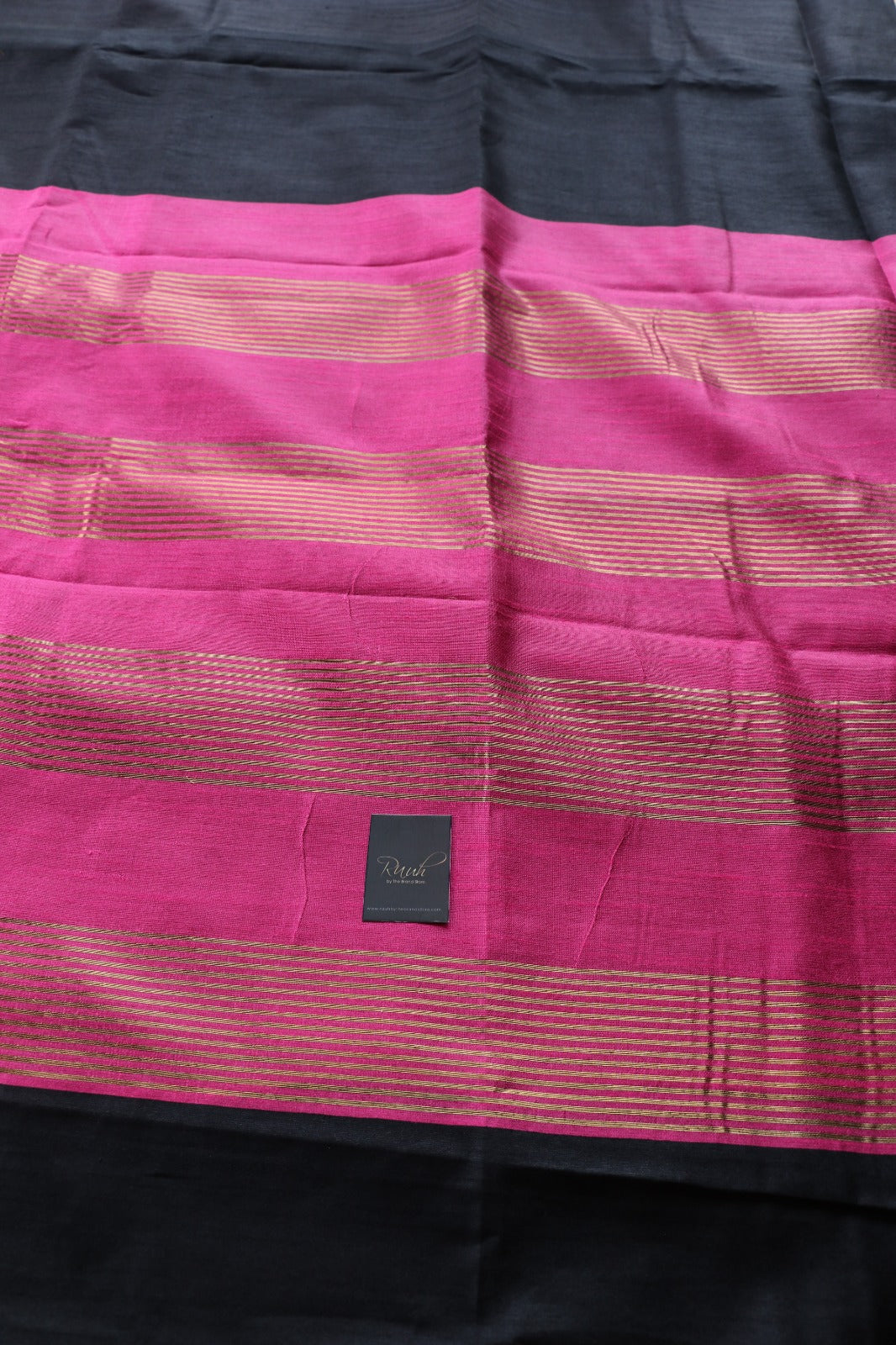 BLACK-PINK SEMI SILK SAREE