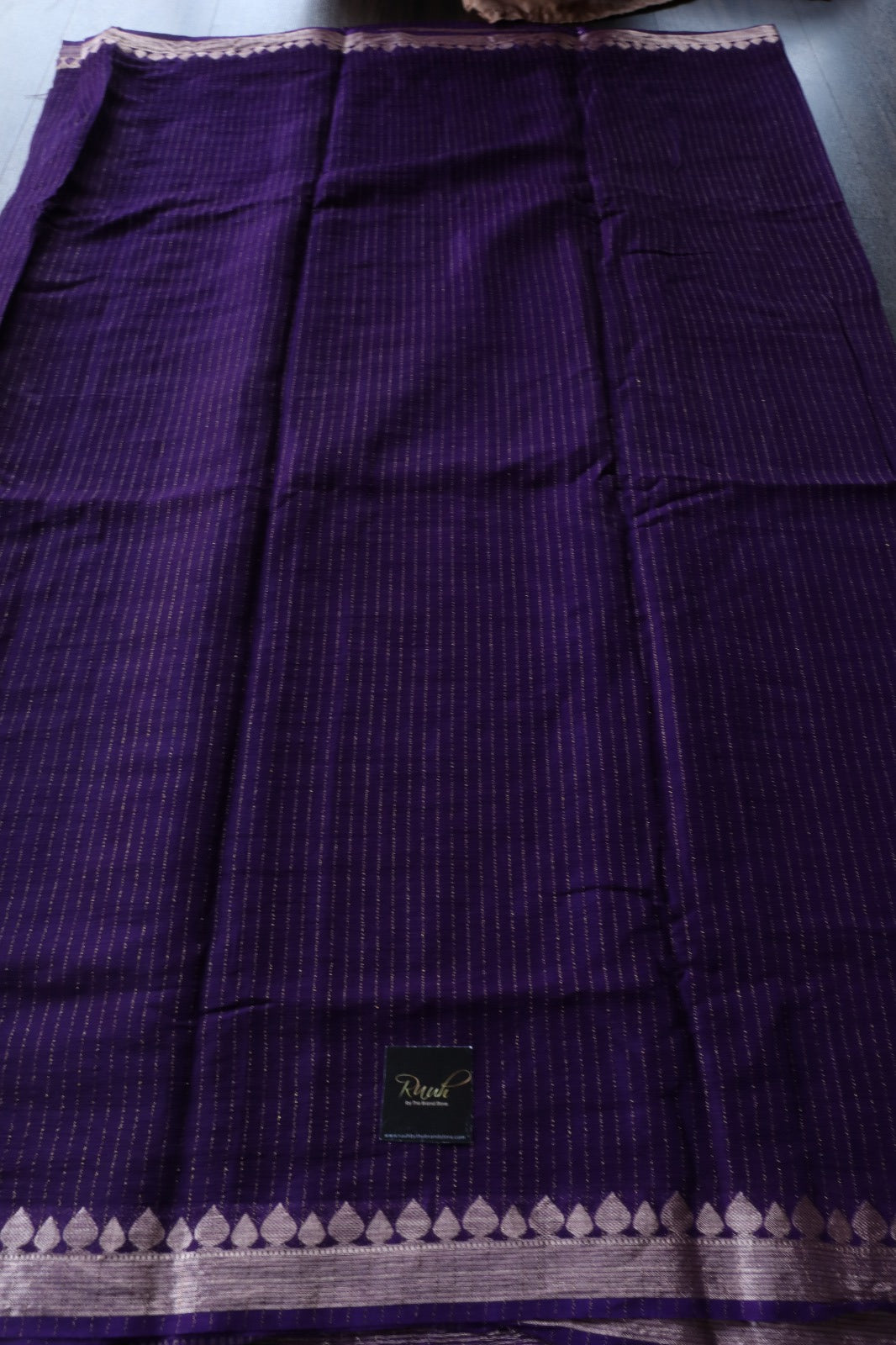 PURPLE VISCOSE STRIPE SAREE