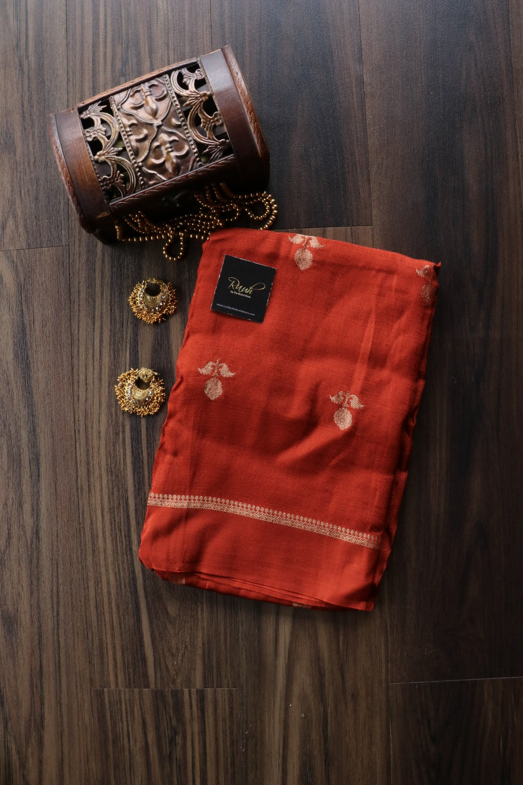 RUST BROWN VISCOSE KHADI SILK
