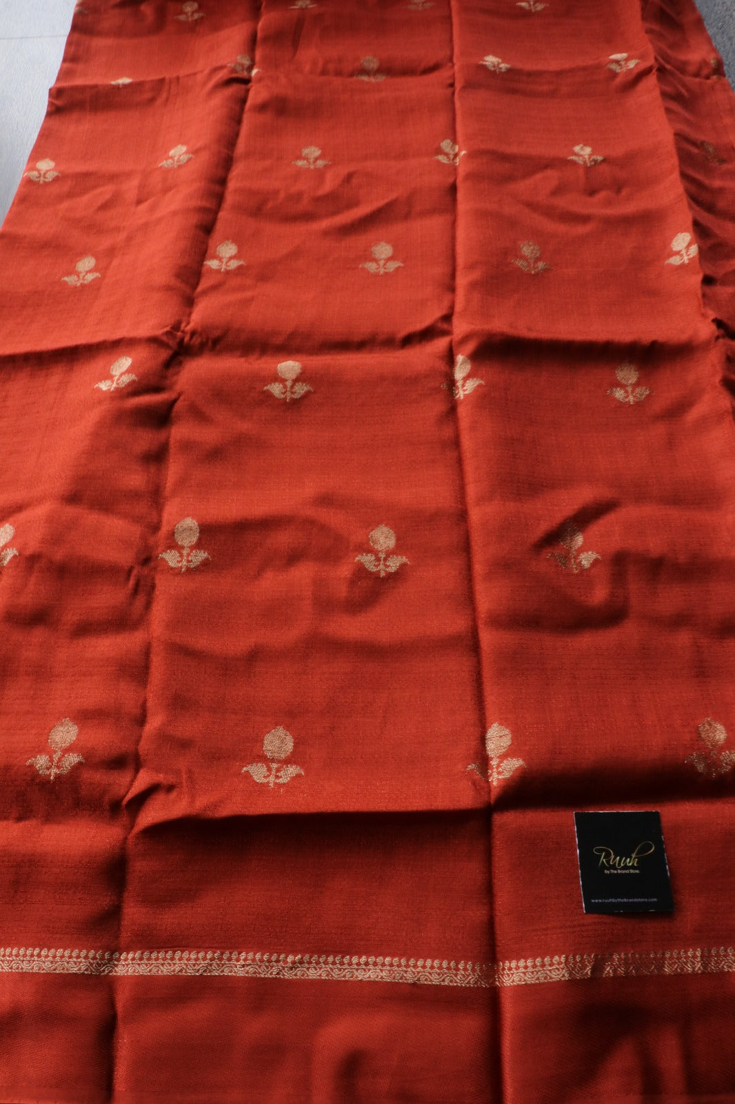 RUST BROWN VISCOSE KHADI SILK