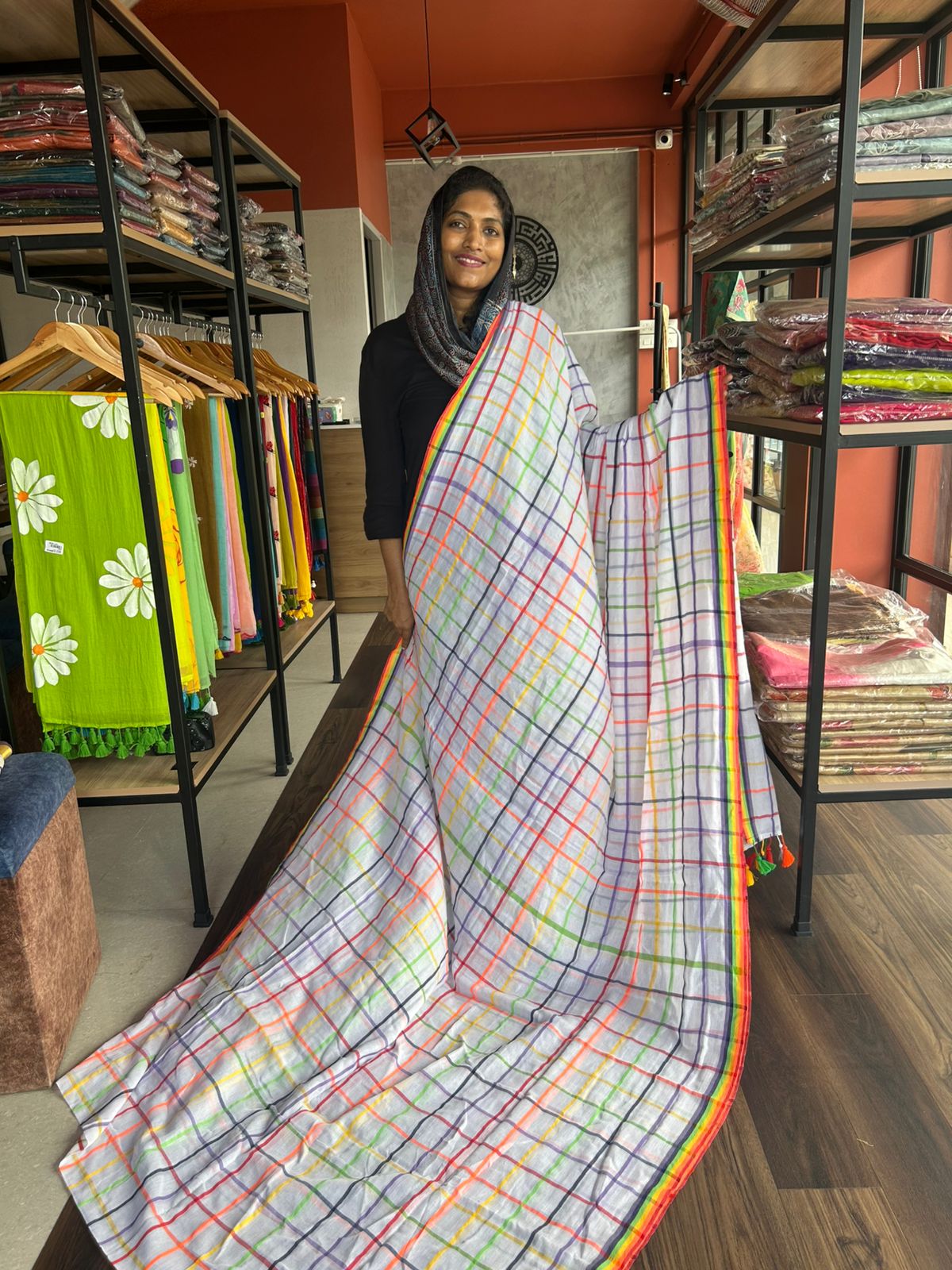 MULTI COLOUR MULMUL CHECKS