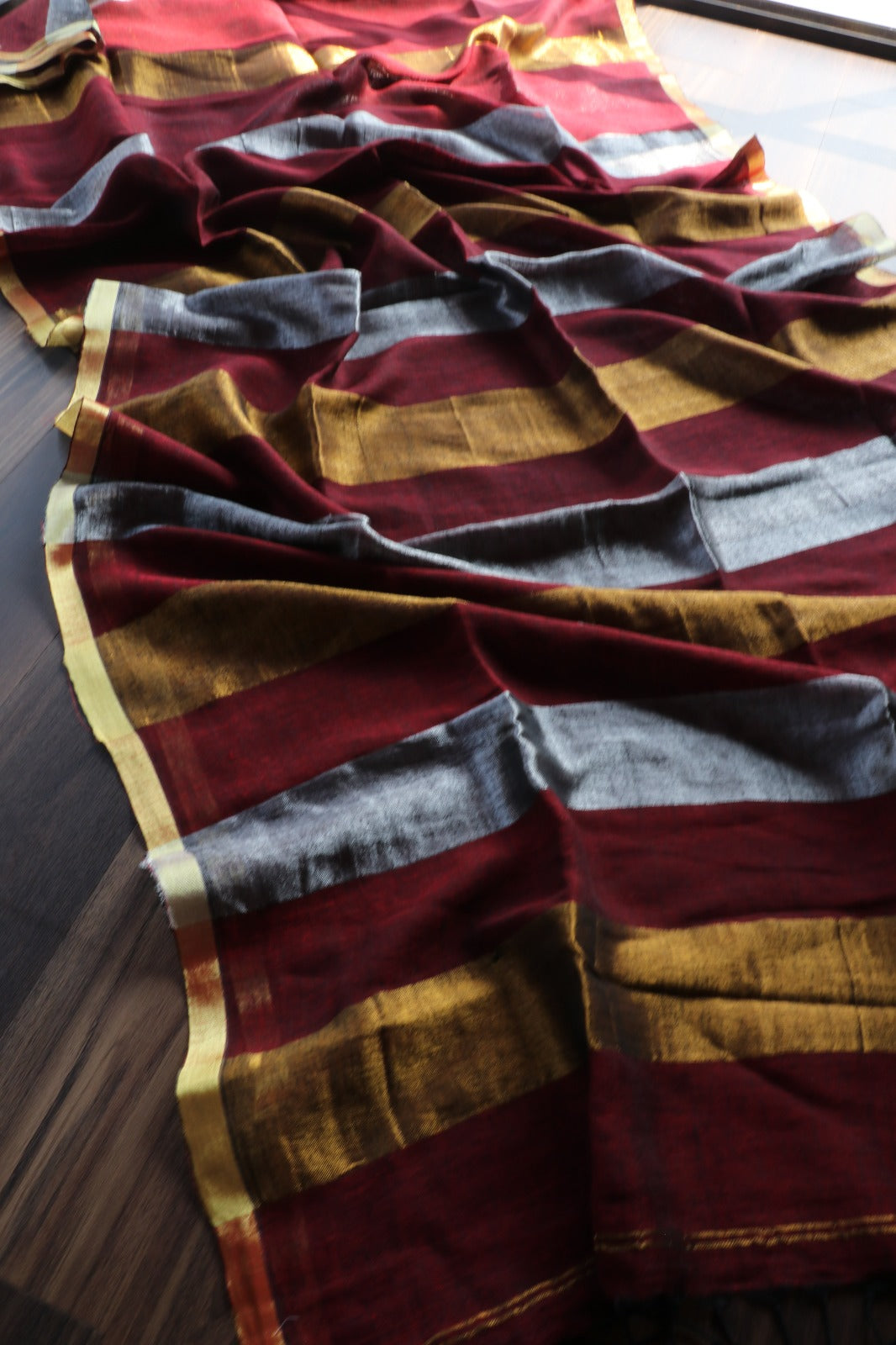 PURPLE LINEN SAREE- TBS26LN