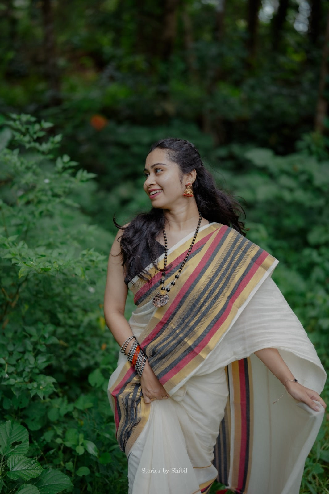 MULMUL SAREE WITH BLACK GOLD BORDER- TBS26BG