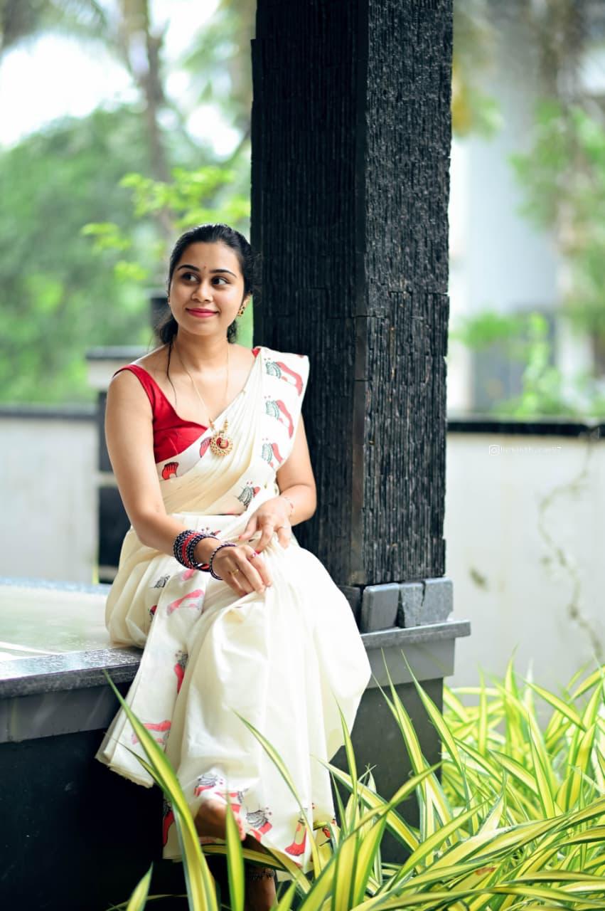 CHILANKA _ KERALA COTTON SAREE - TBS26CKA