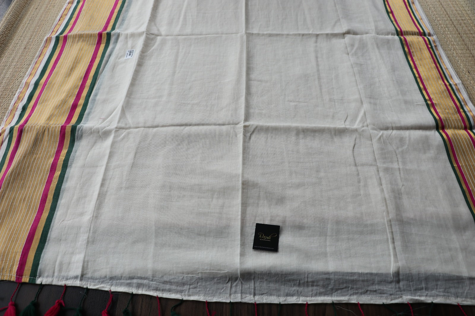 MUL COTTON SAREE WITH ZARI AND COLOUR BORDER- TBS26ZCB