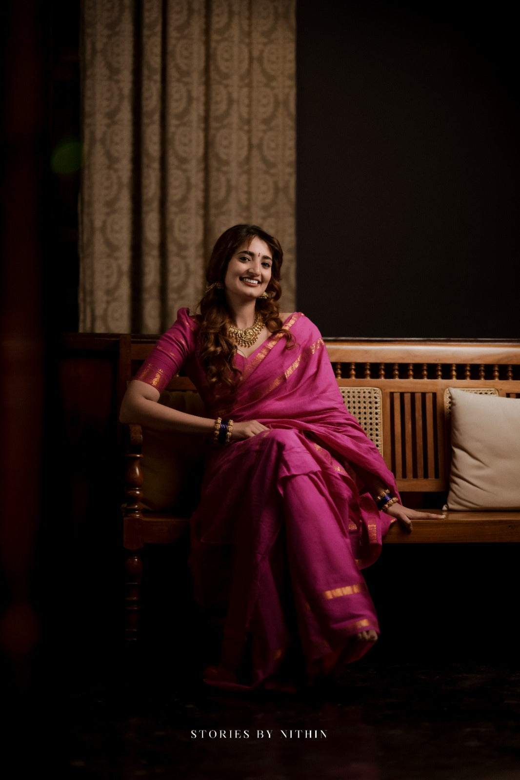 PLAIN SUNGUDI SAREE- PINK TBS26MSS
