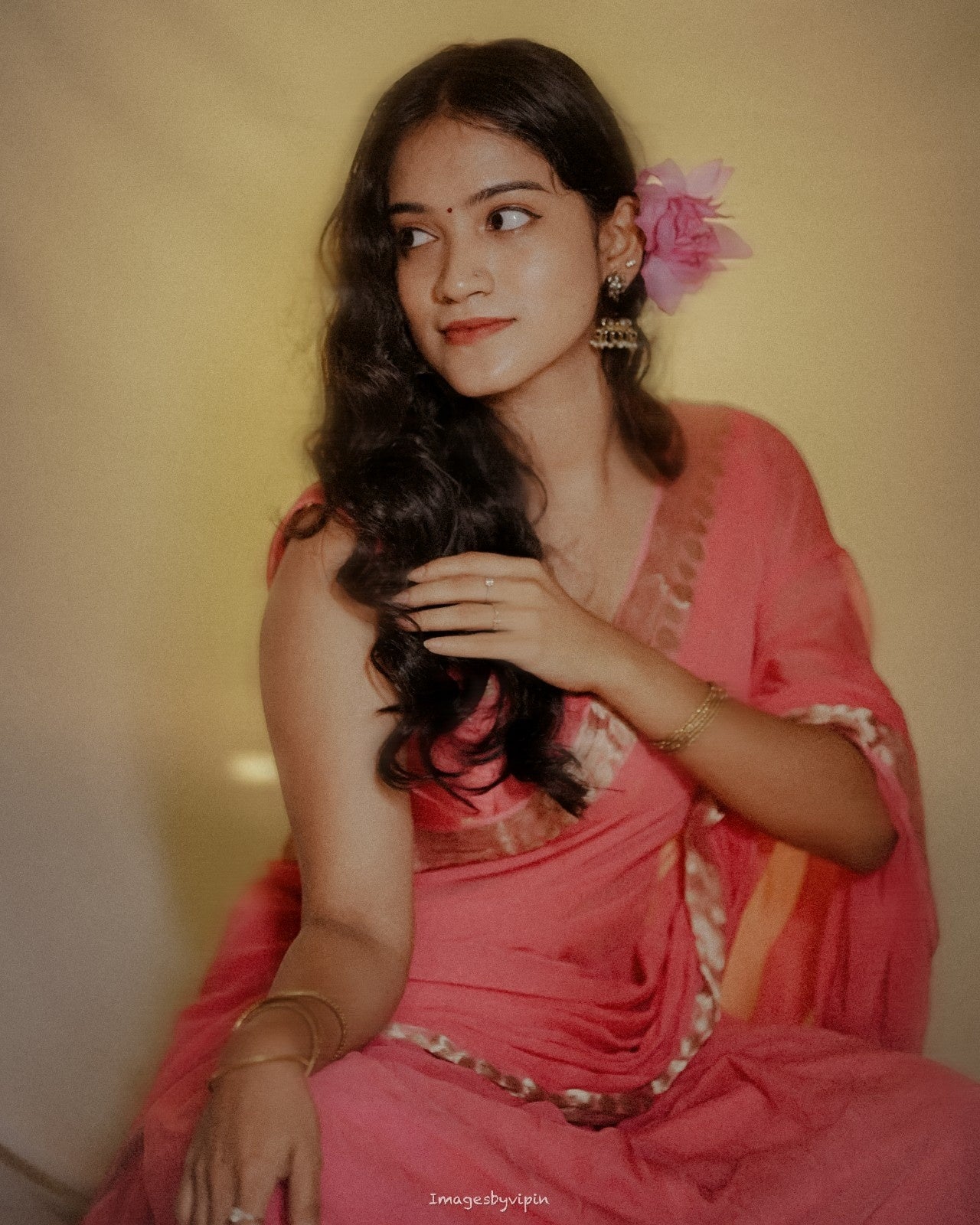 PASTEL PINK VISCOSE GEORGETTE SAREE