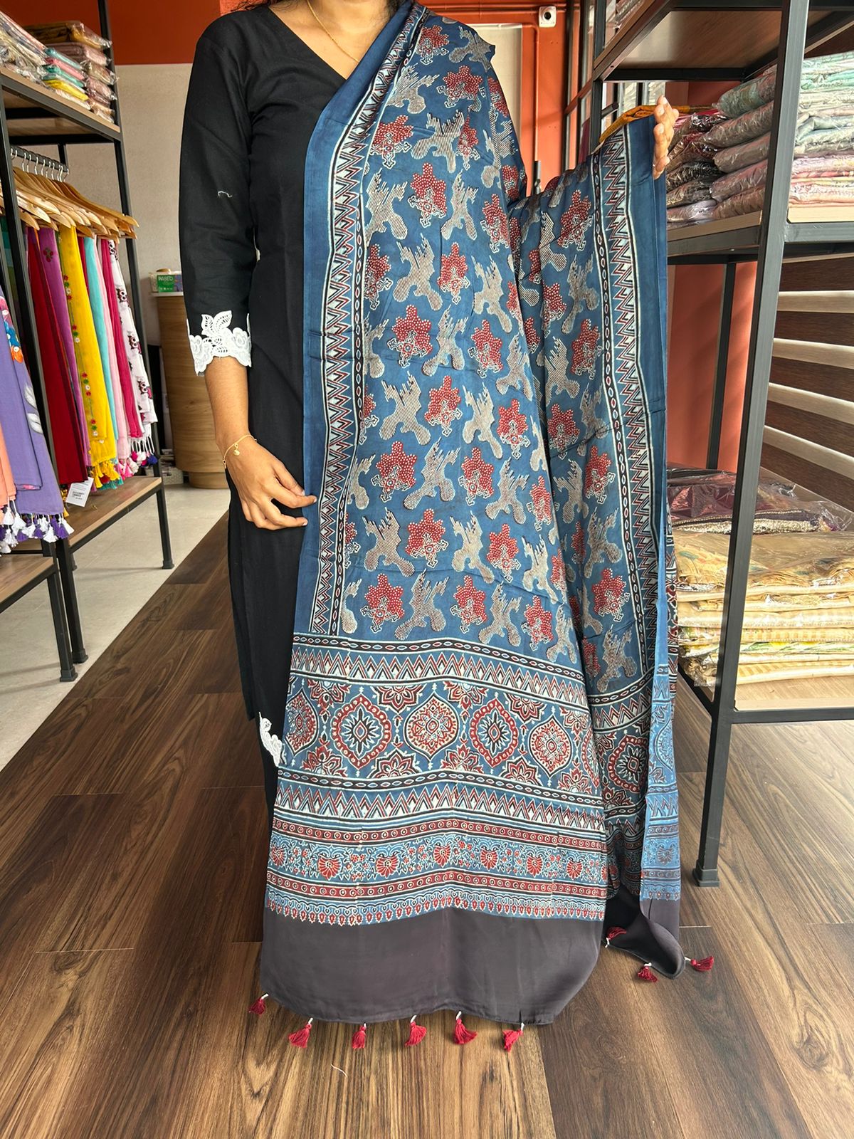 AJRAKH MODAL SILK DUPPATTA 1