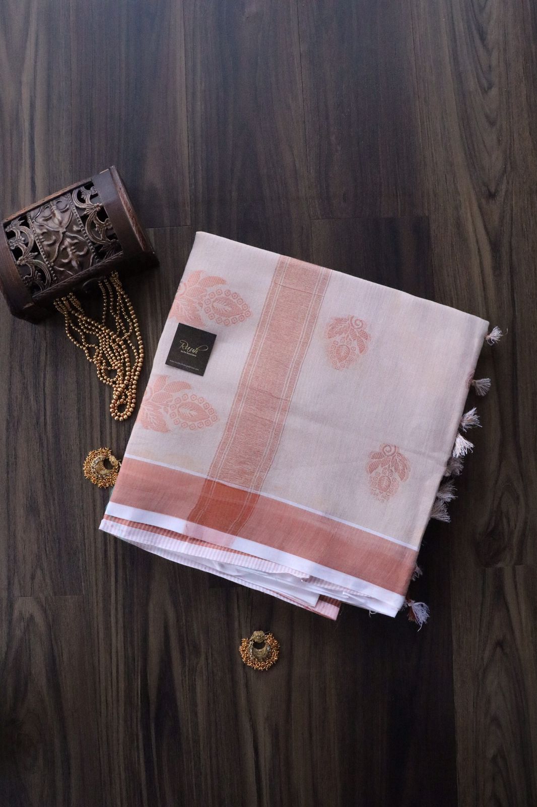 ROSE GOLD FLORAL SAREE 3