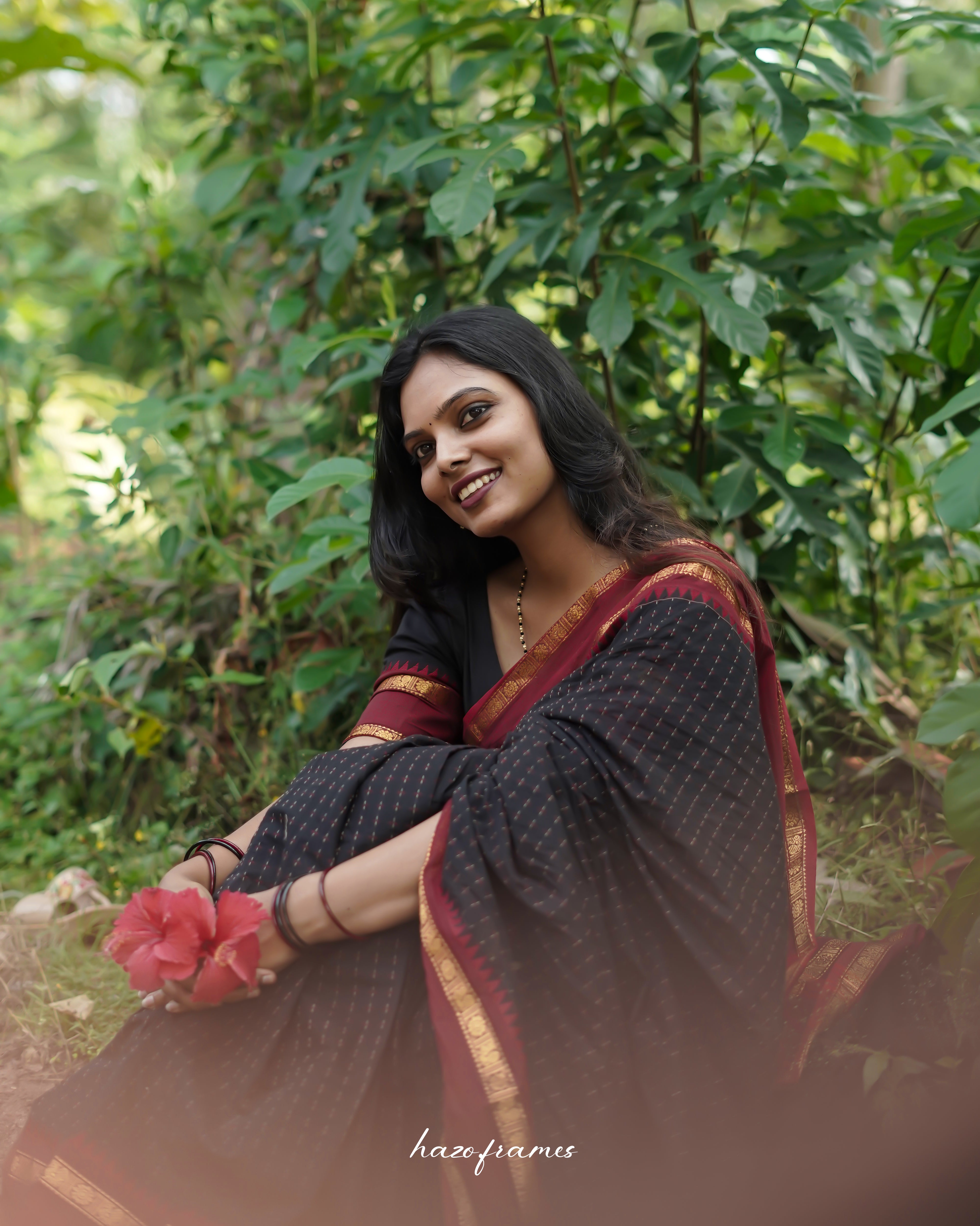 BLACK KANCHI COTTON SAREE