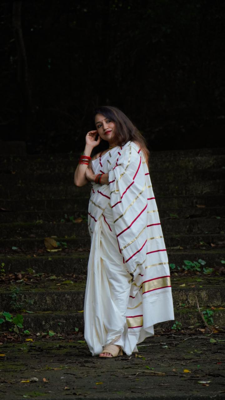 PREMIUM KERALA COTTON - GOLD MAROON- TBS26MG