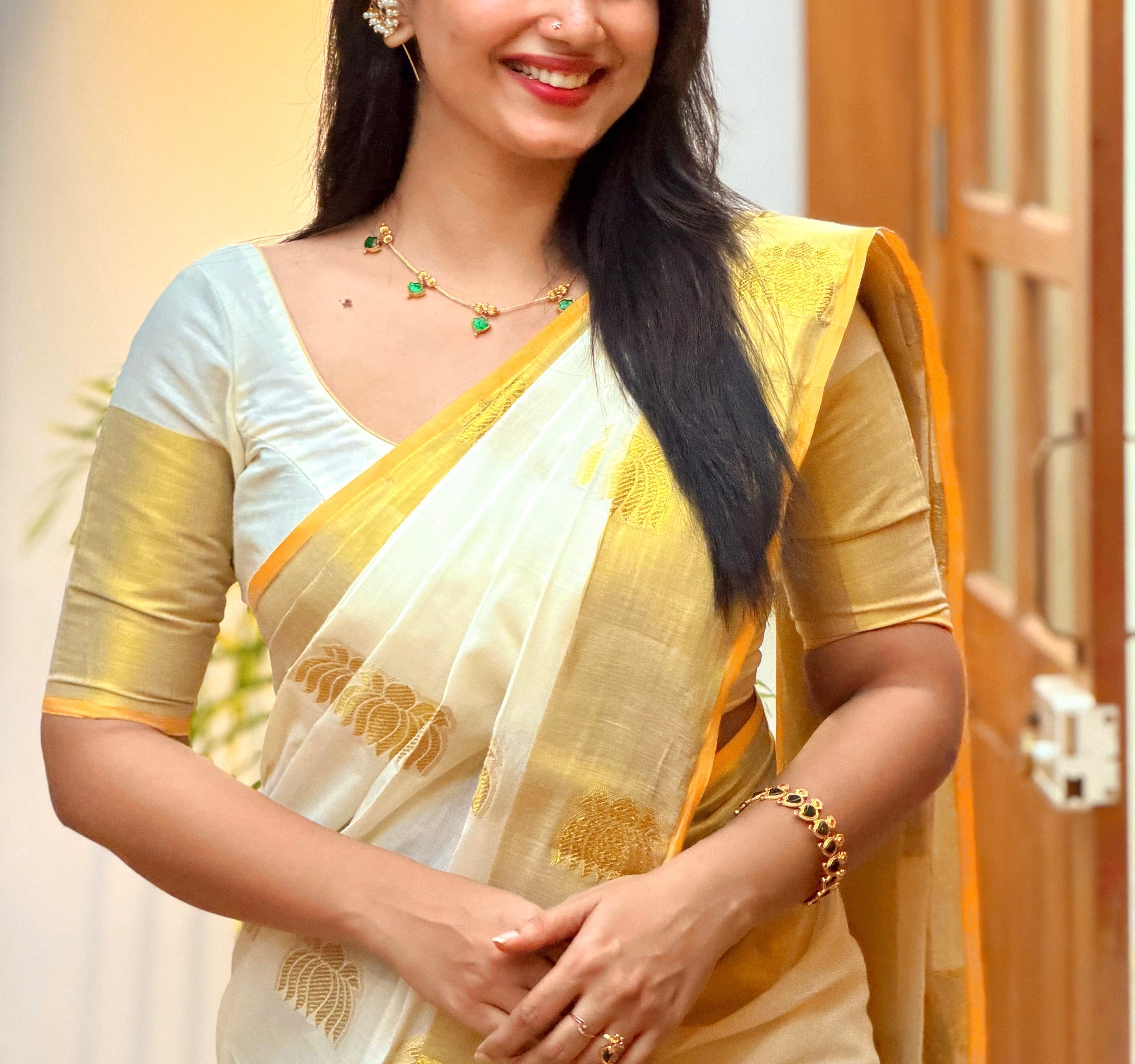 LOTUS WOVEN COTTON SAREE -TBS26LWS