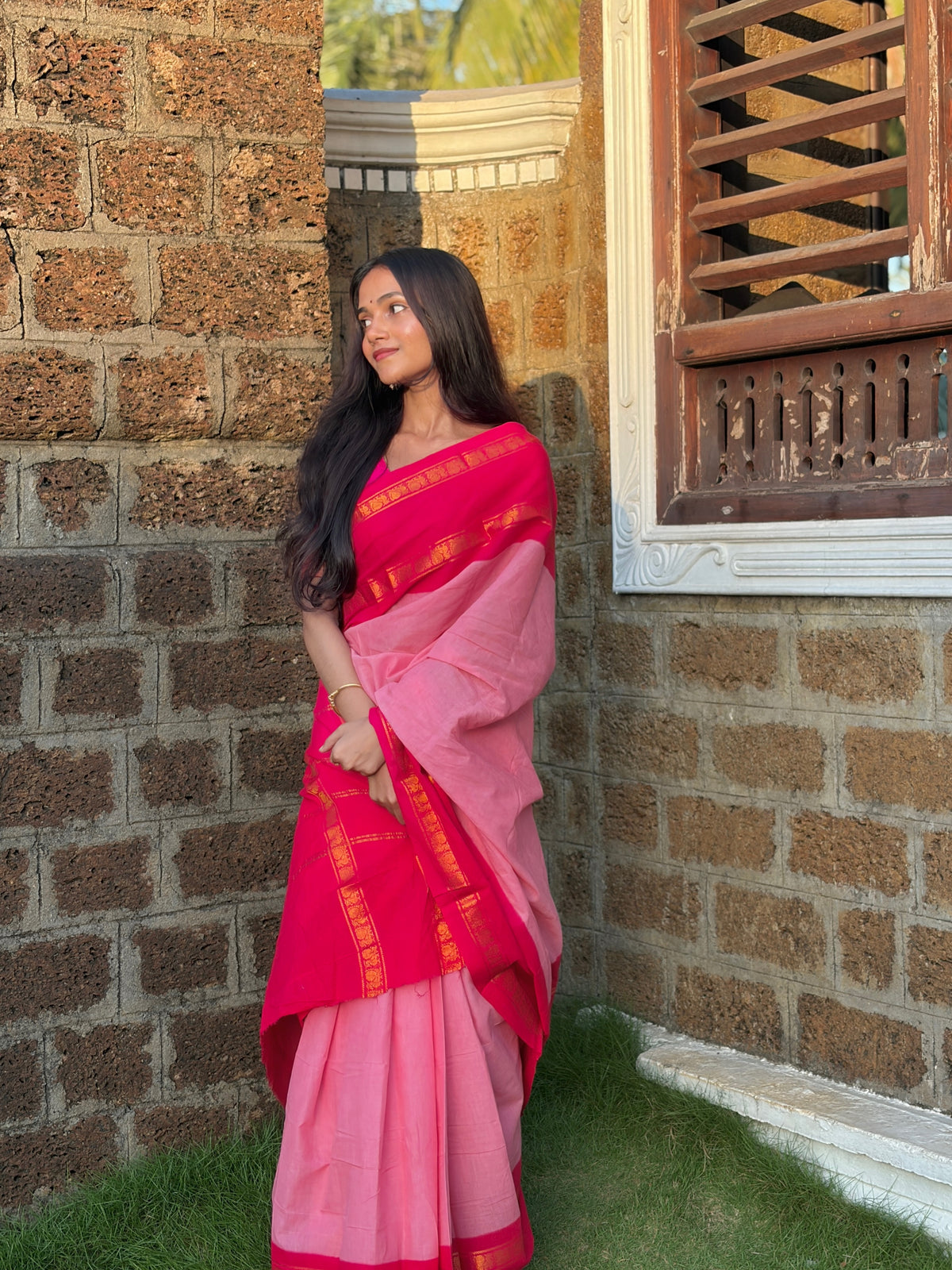 SUNGUDI SAREE CONTRAST BORDER- TBS26MSC