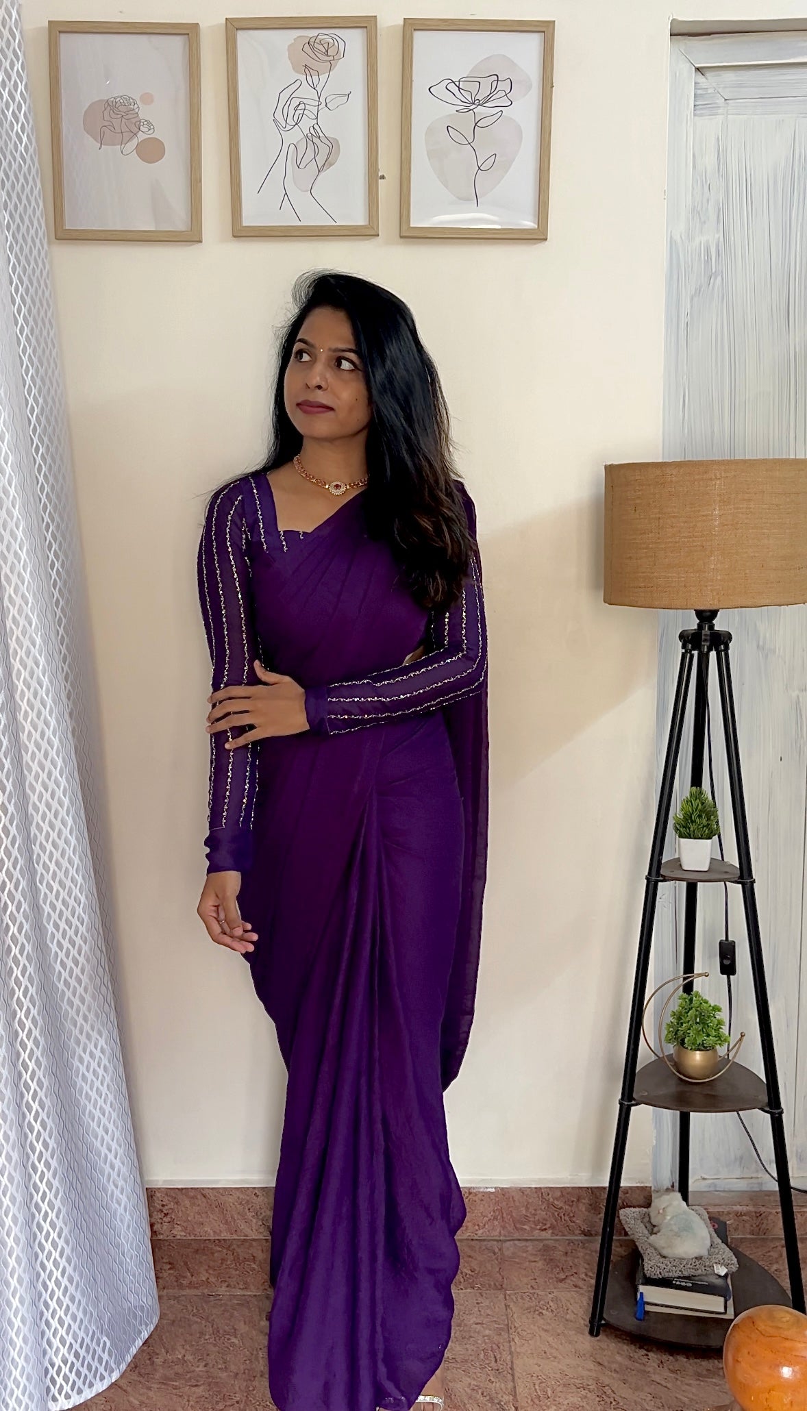 SHARMI -RANGOLI CRUSH SAREE - PURPLE - PREORDER