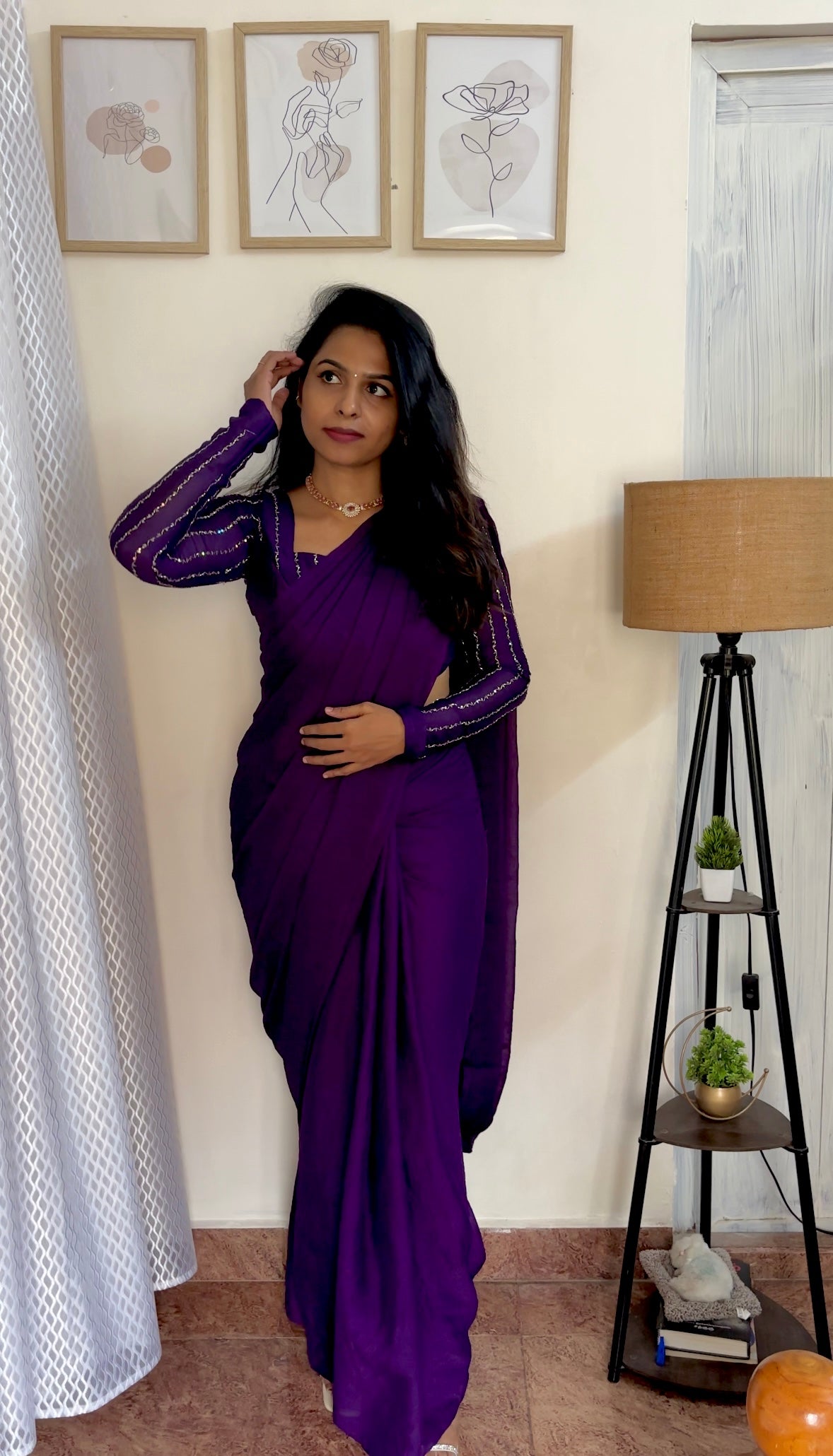 SHARMI -RANGOLI CRUSH SAREE - PURPLE - PREORDER