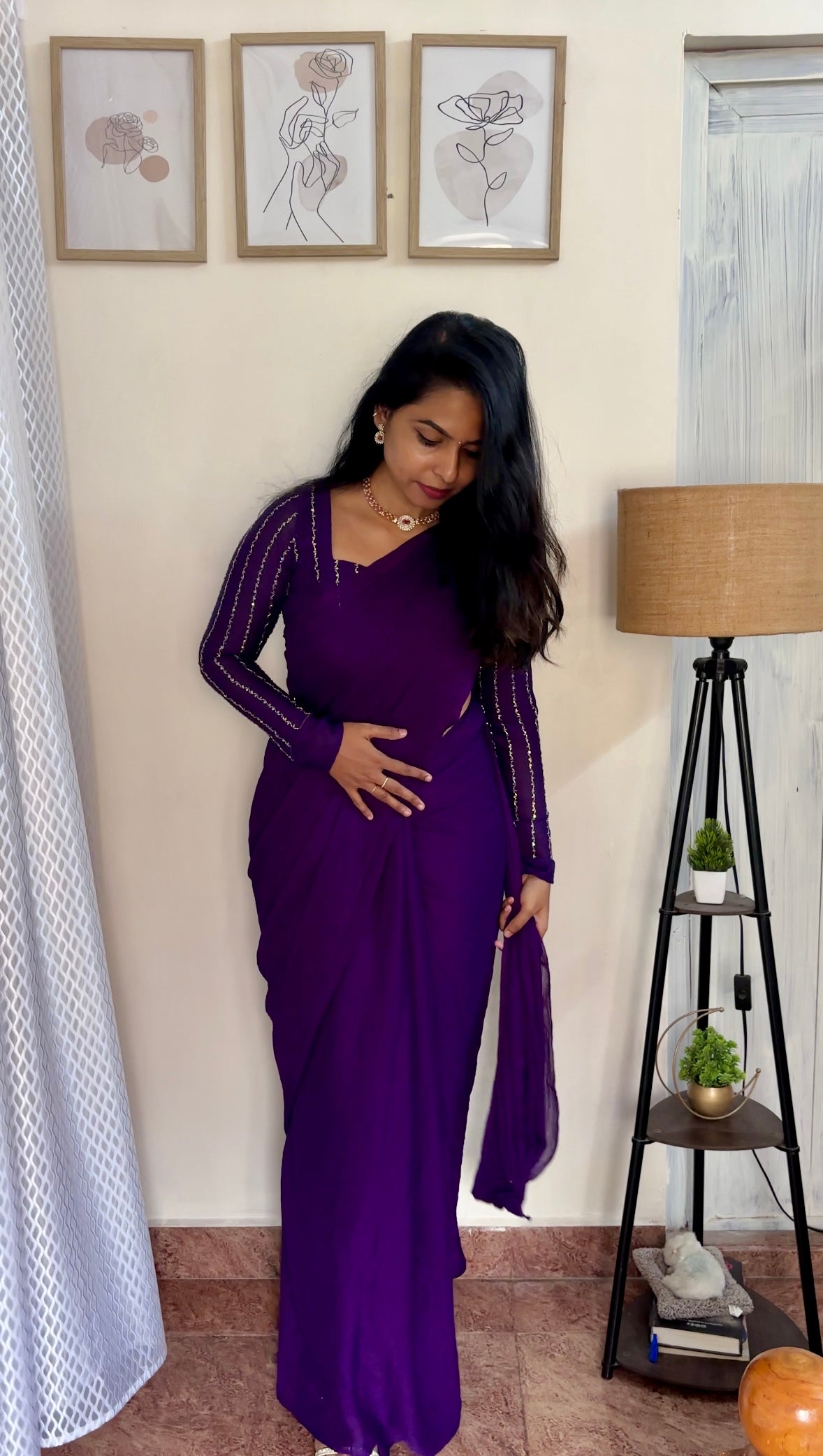 SHARMI -RANGOLI CRUSH SAREE - PURPLE - PREORDER