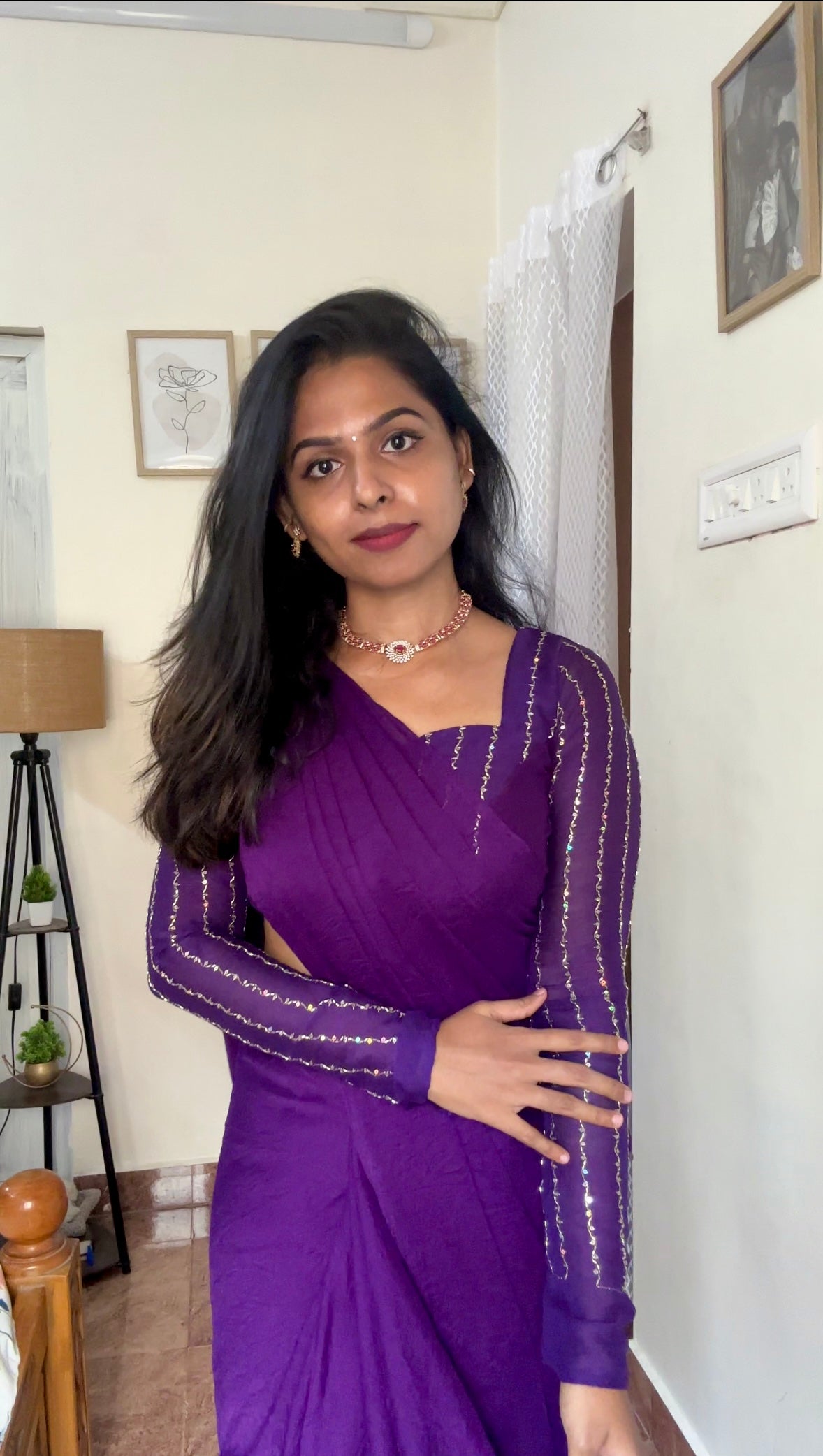 SHARMI -RANGOLI CRUSH SAREE - PURPLE - PREORDER