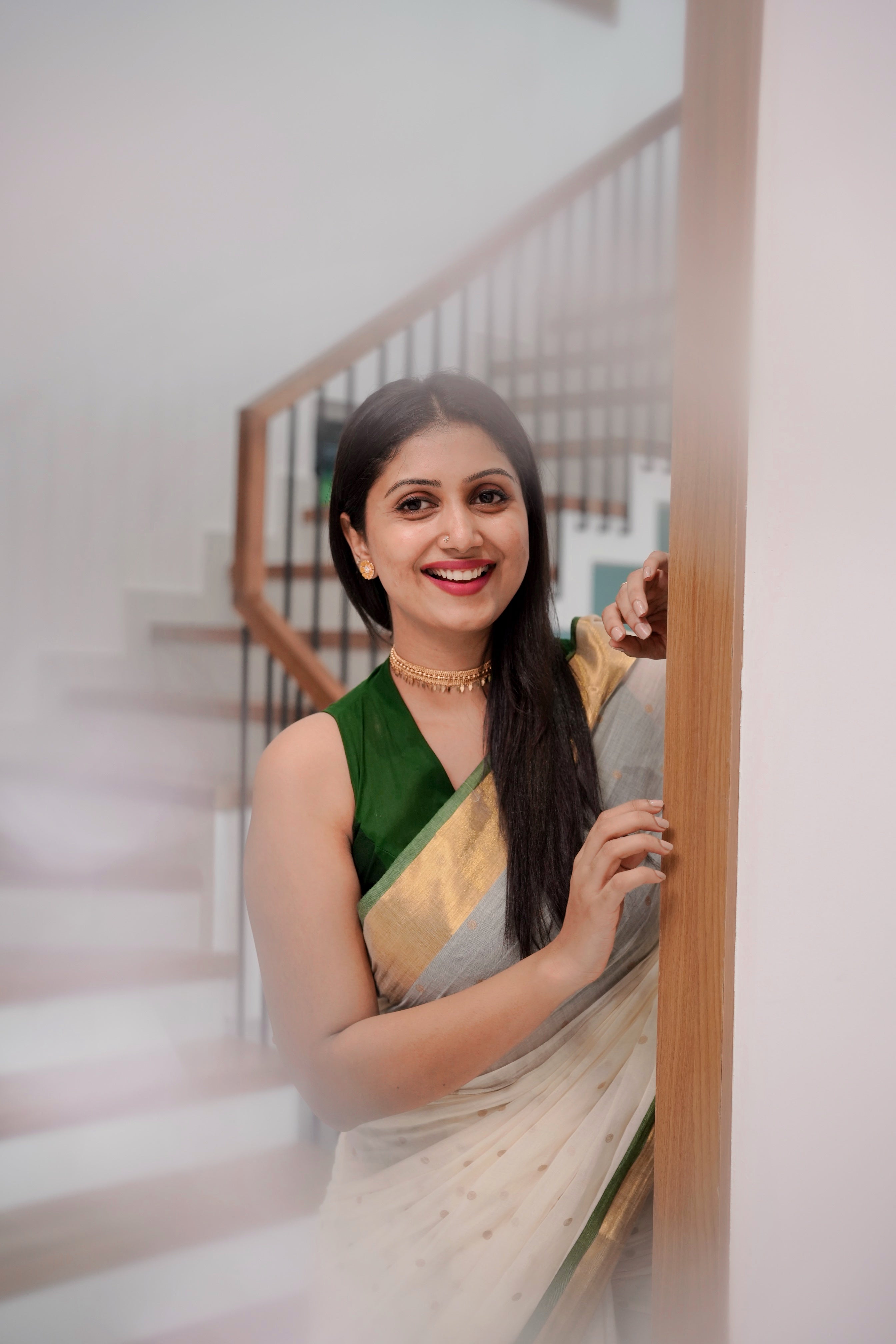 MUL COTTON WITH ZARI BORDER AND POLKA-TBS26PZ