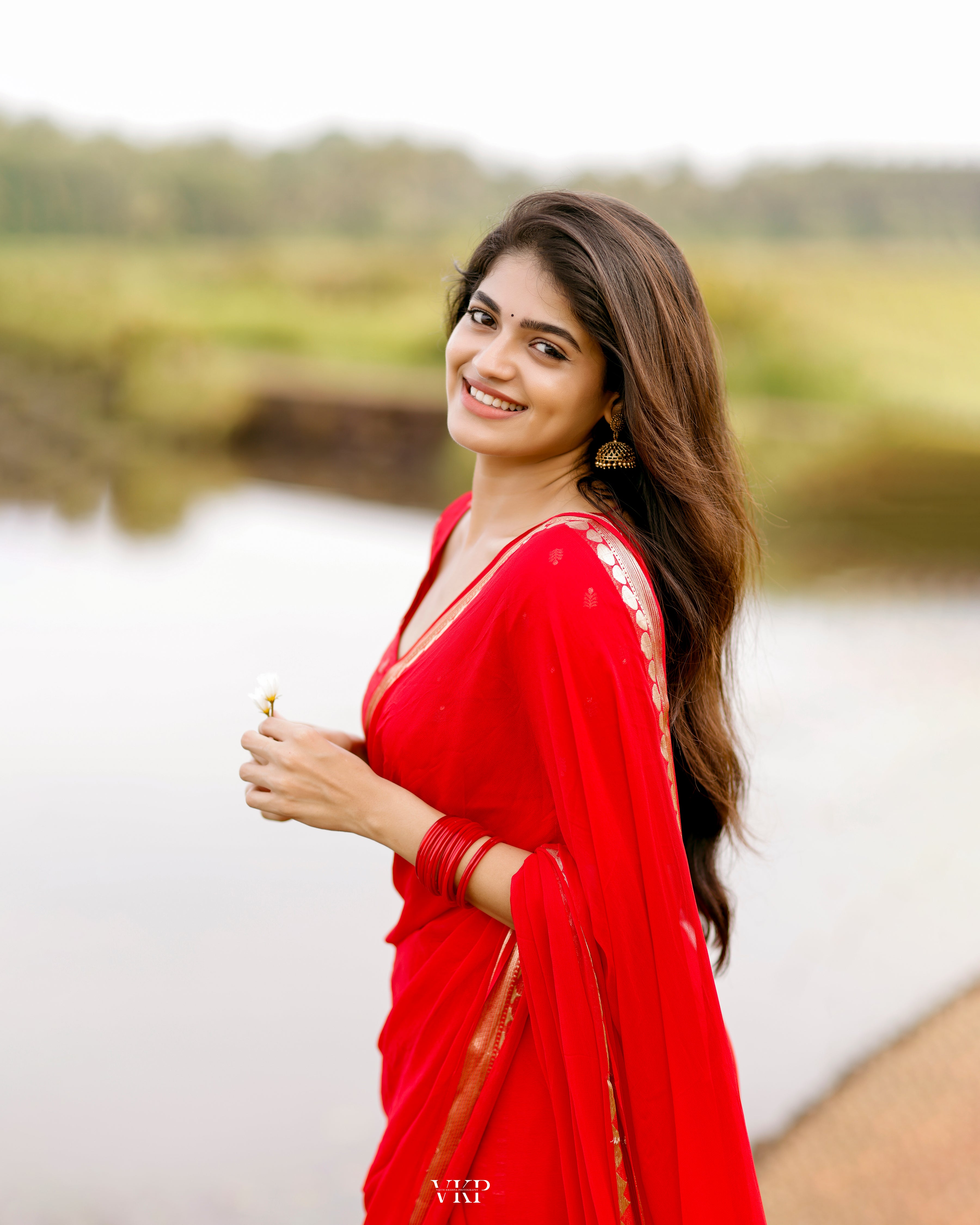 RED VISCOSE GEORGETTE SAREE- PREORDER