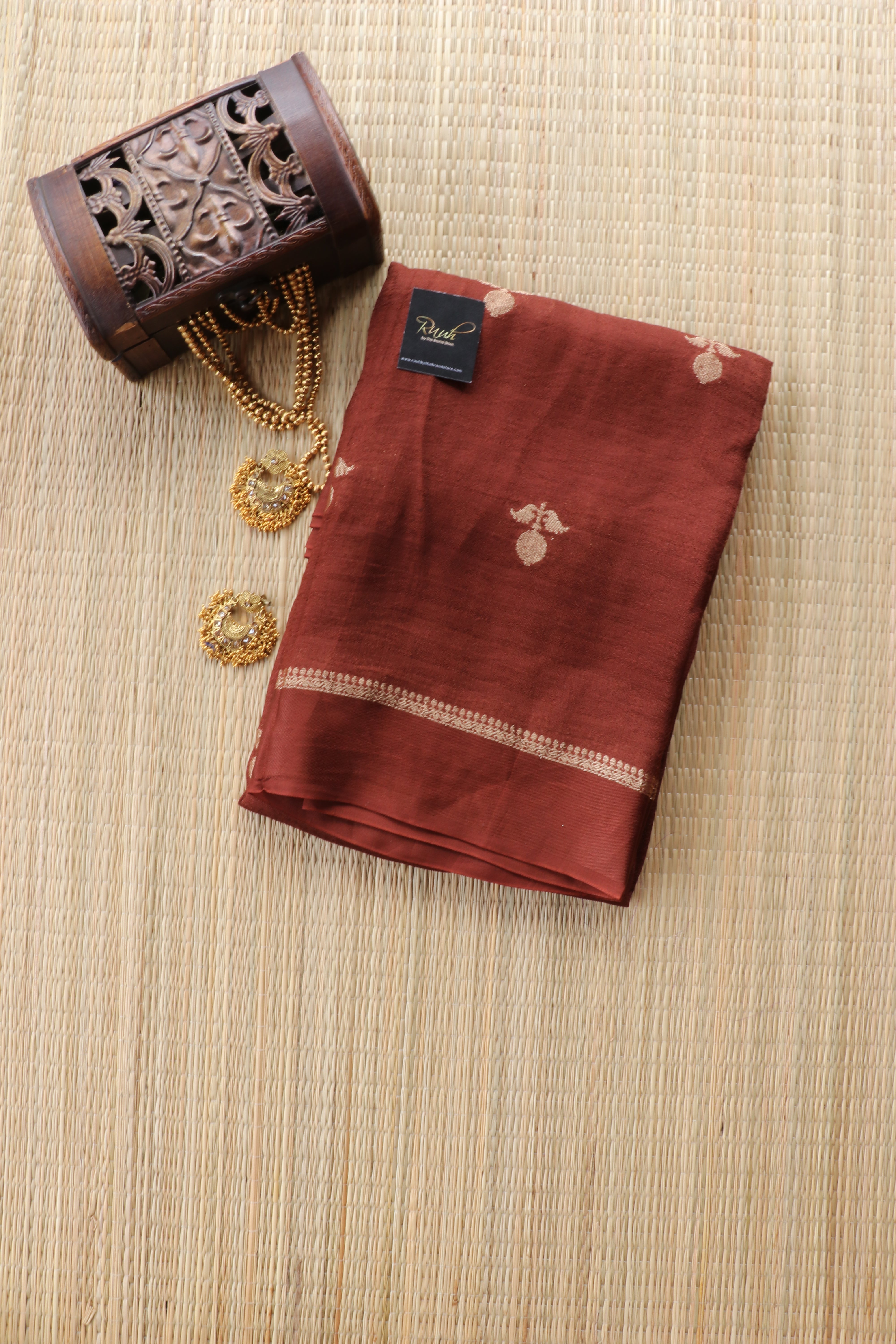 MAYURI - BROWN COLOUR VISCOSE SILK SAREE - TBS26V1