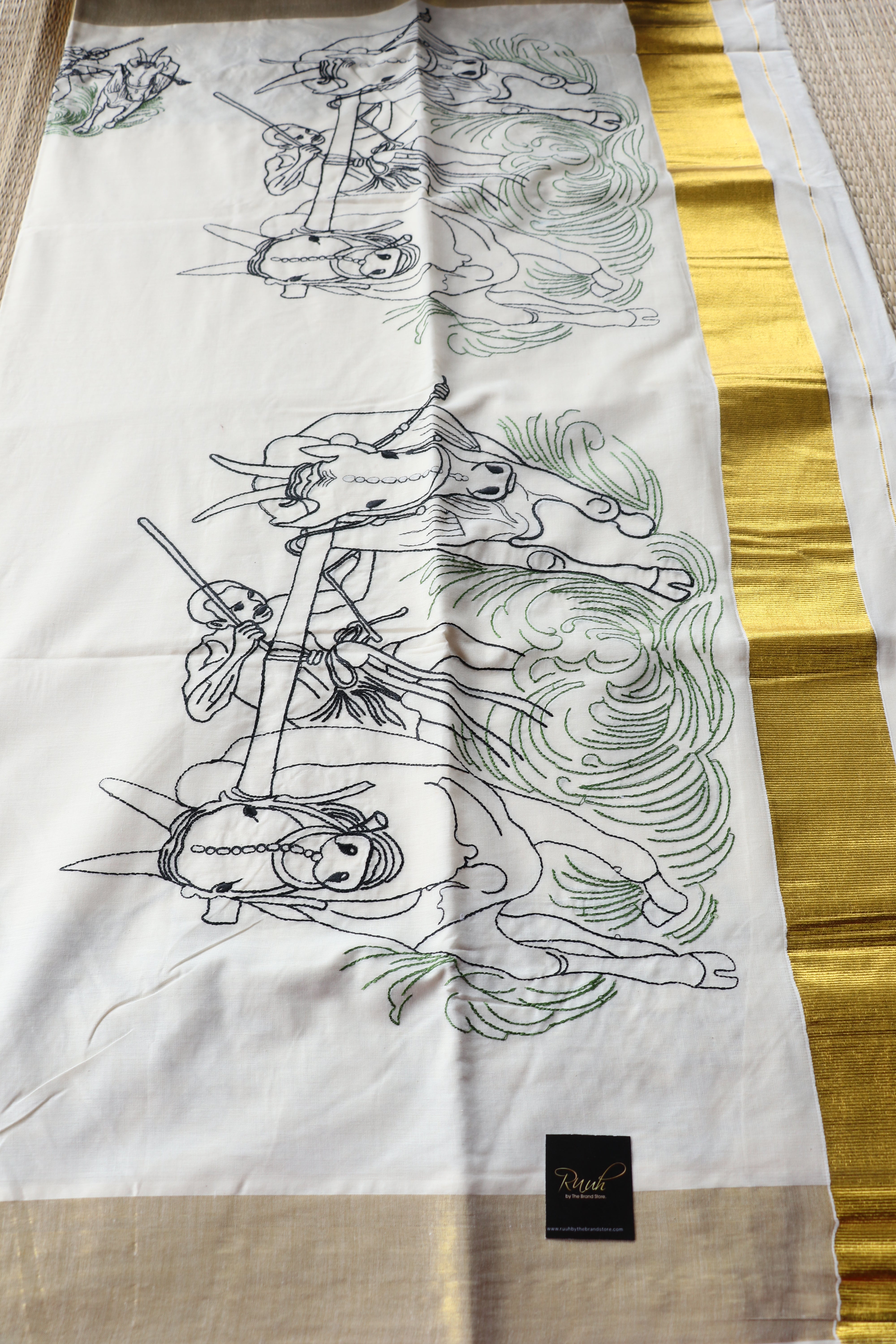 KAALA POOTTU - EMBROIDERY ON KERALA COTTON