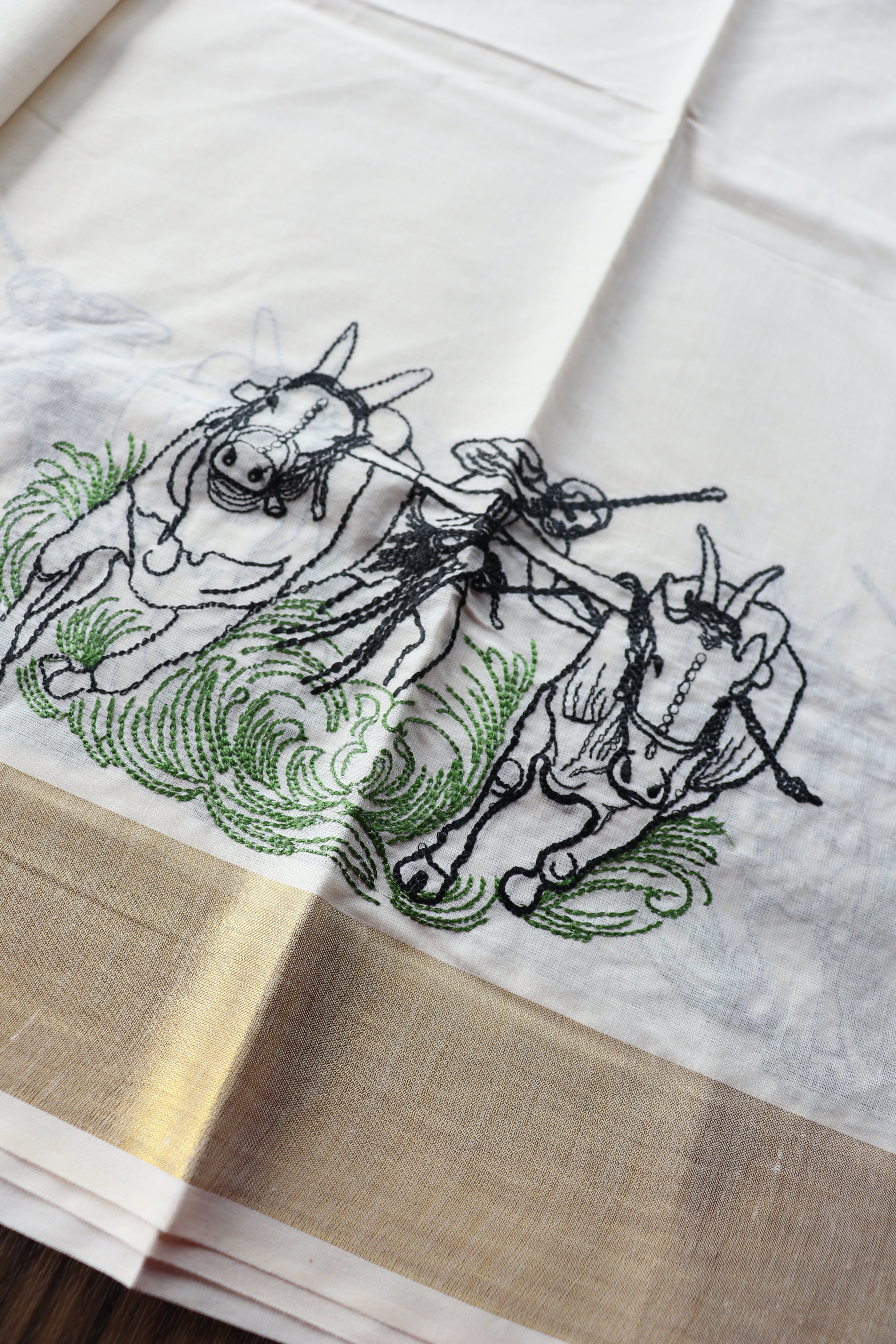 KAALA POOTTU - EMBROIDERY ON KERALA COTTON