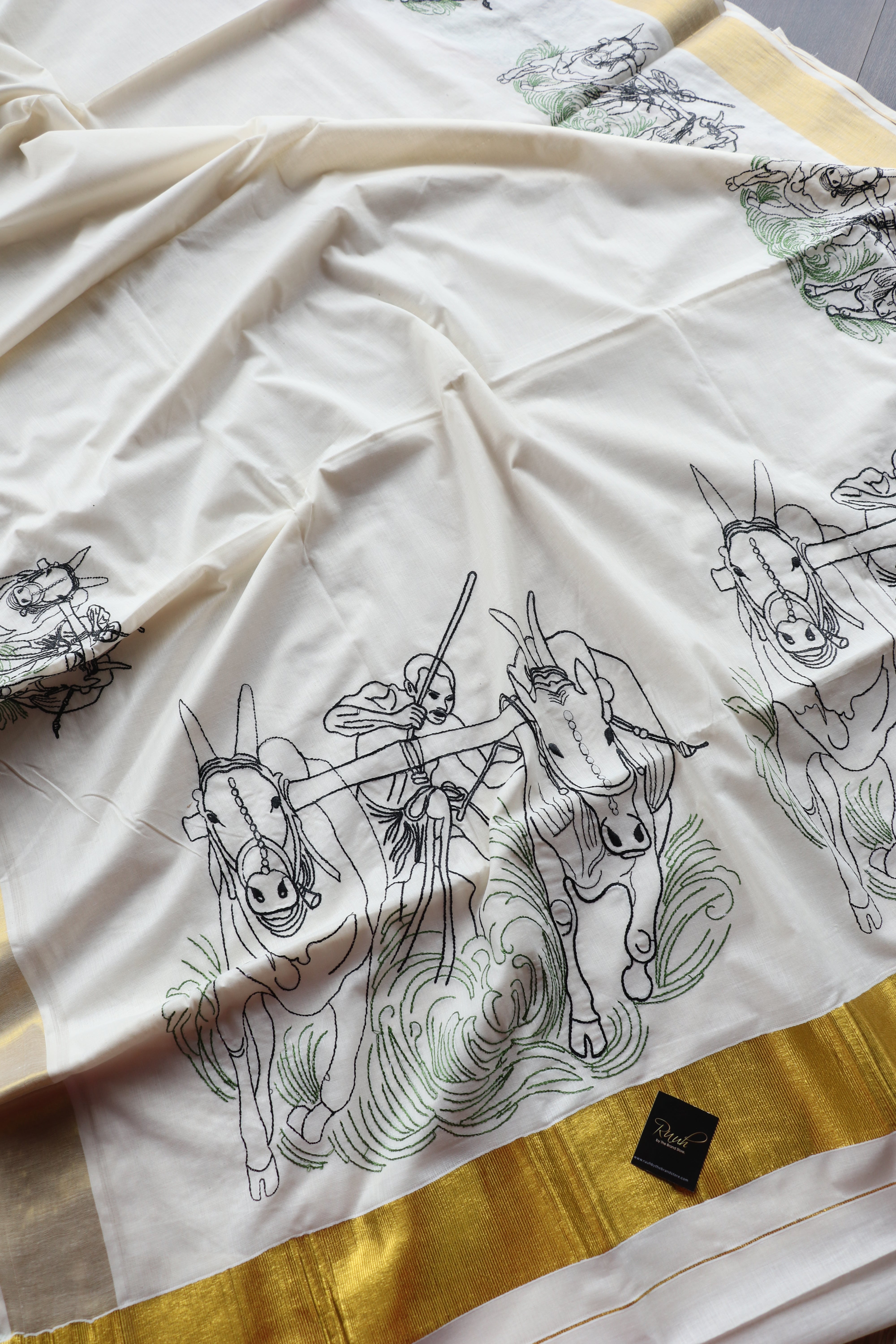 KAALA POOTTU - EMBROIDERY ON KERALA COTTON