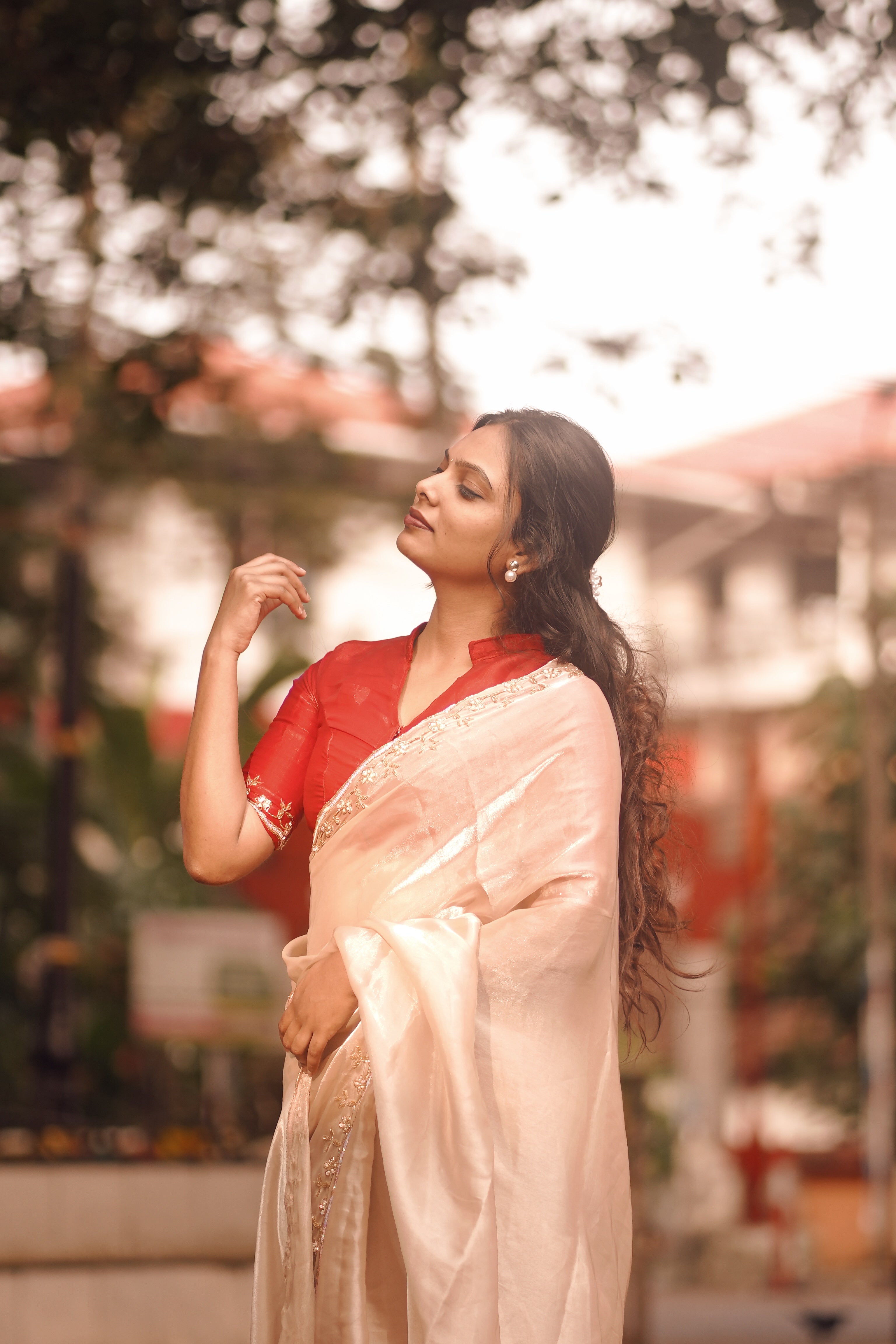 PARTY WEAR SATIN TISSUE SAREE