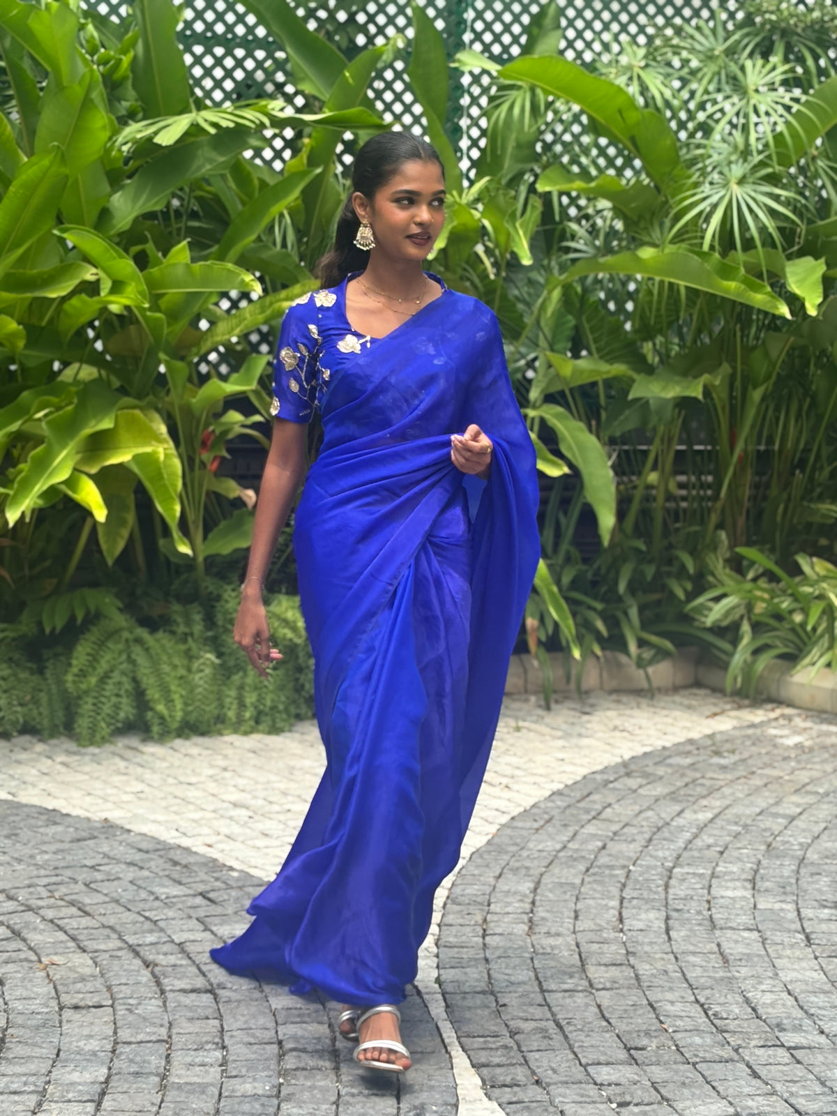 BLUE SPACE SILK SAREE