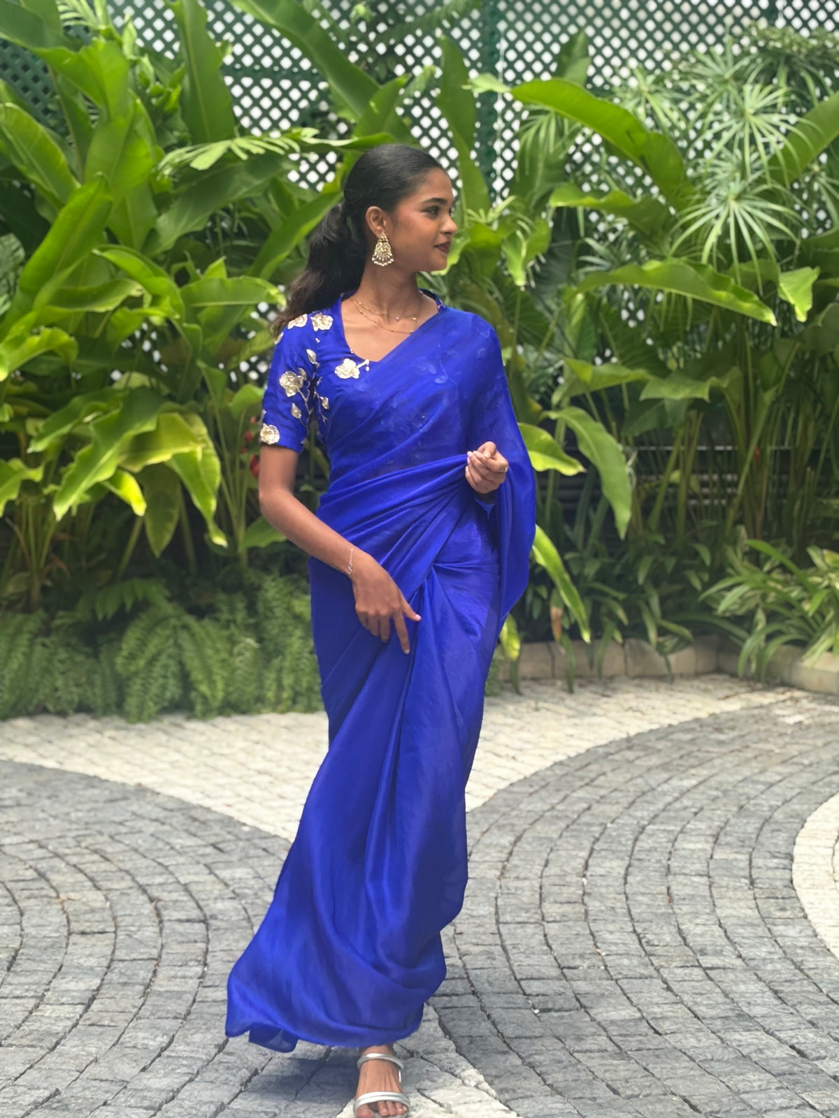 BLUE SPACE SILK SAREE