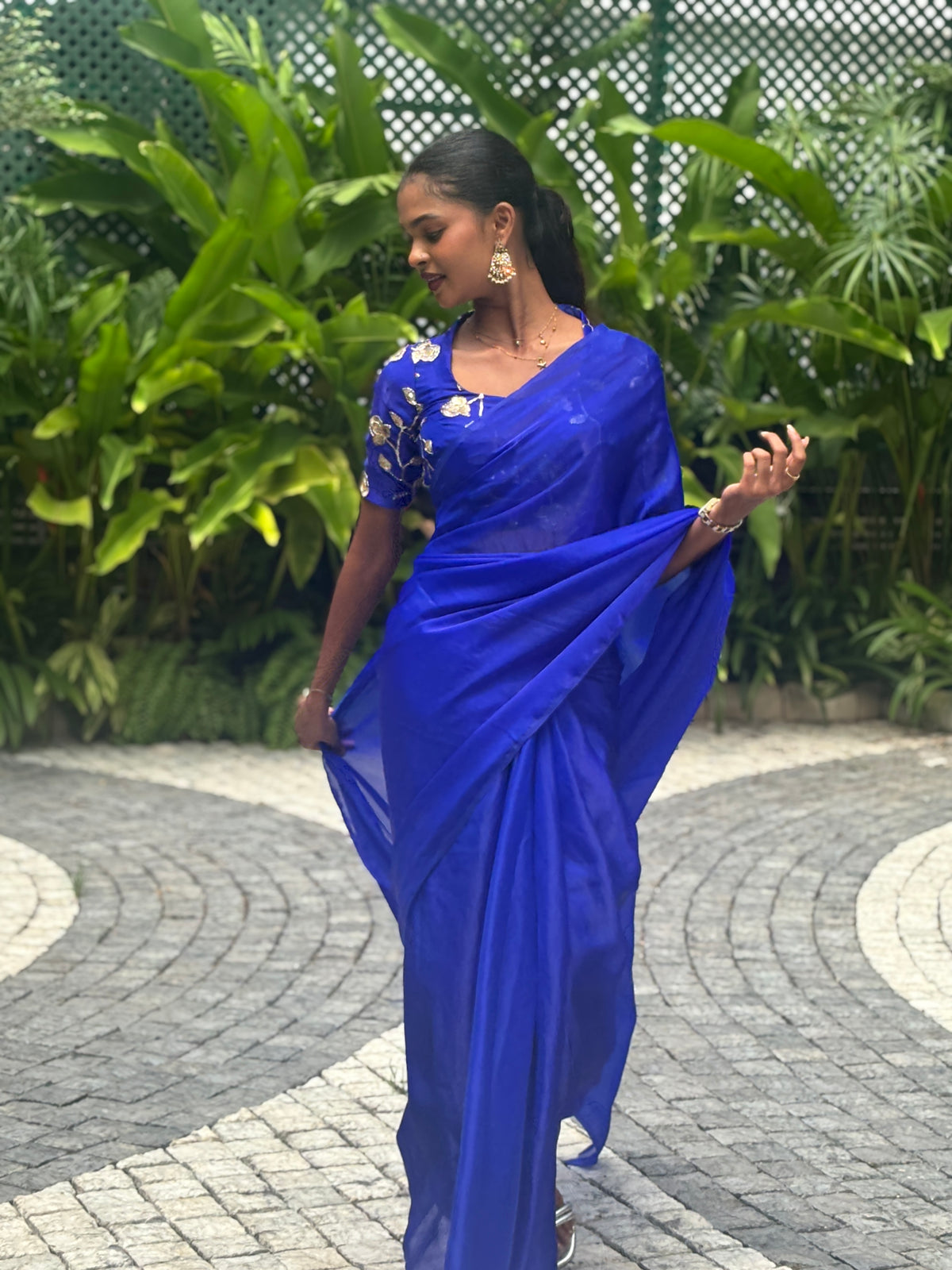 BLUE SPACE SILK SAREE