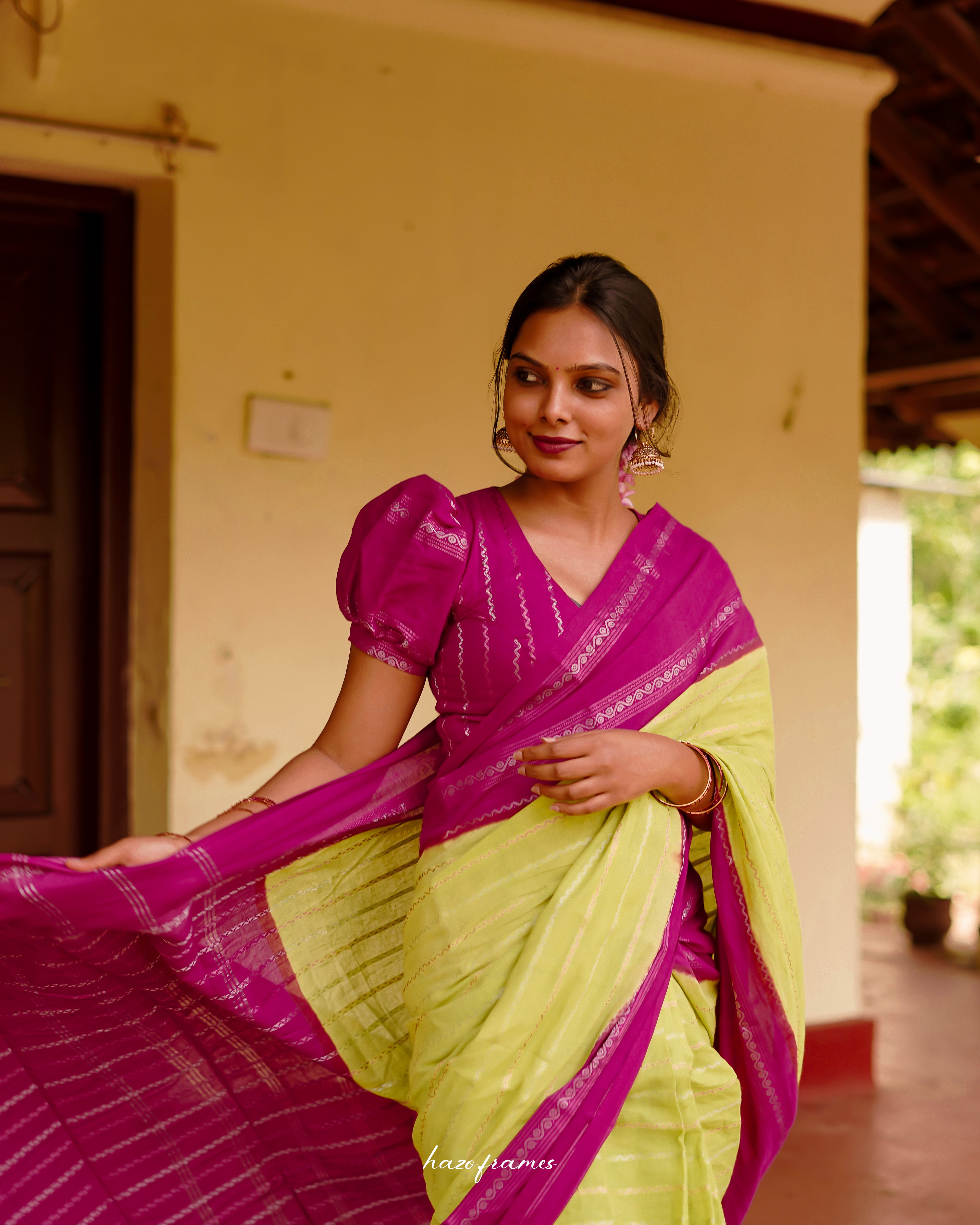 NEON - PINK MADURAI SUNGUDI SAREE