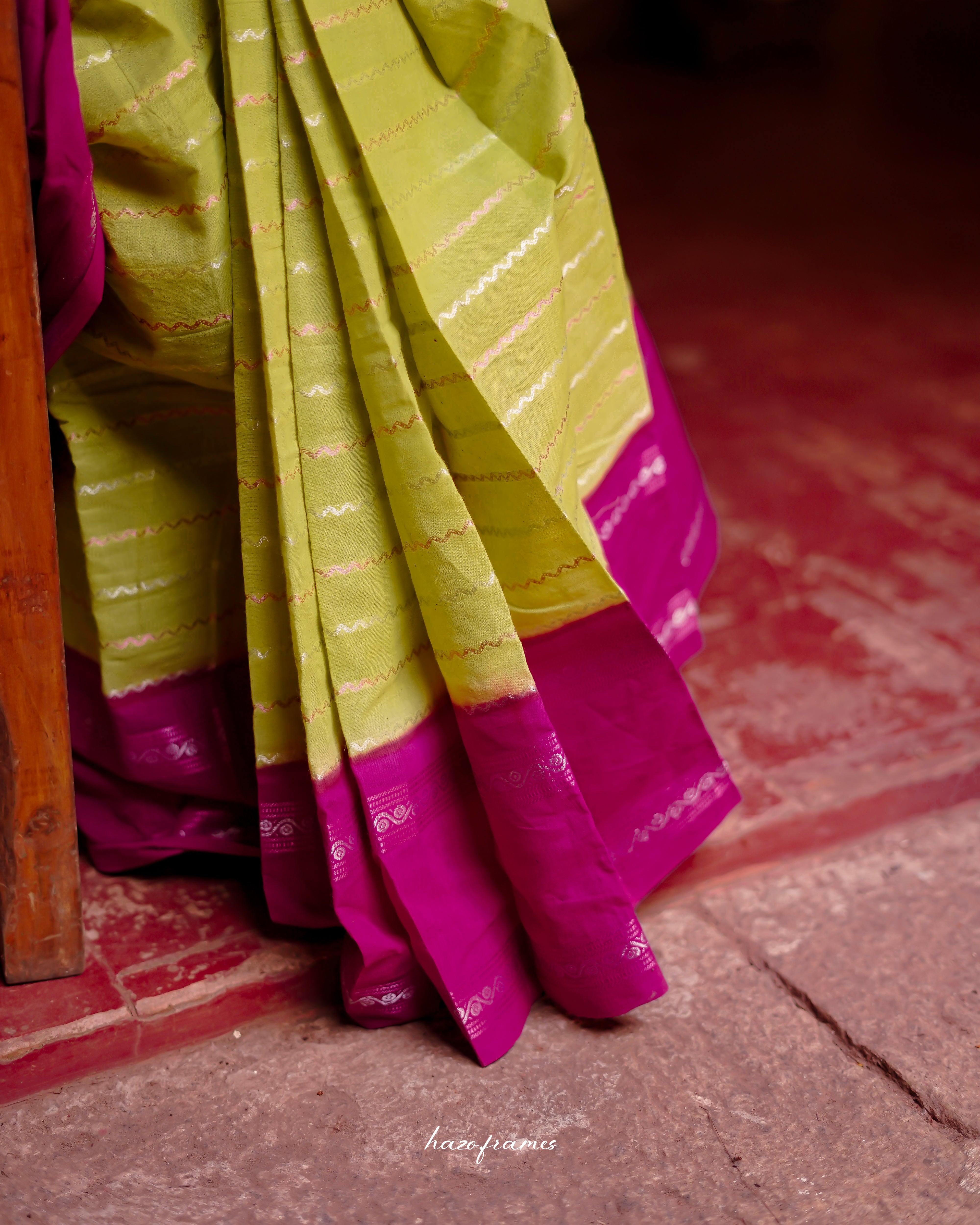 NEON - PINK MADURAI SUNGUDI SAREE