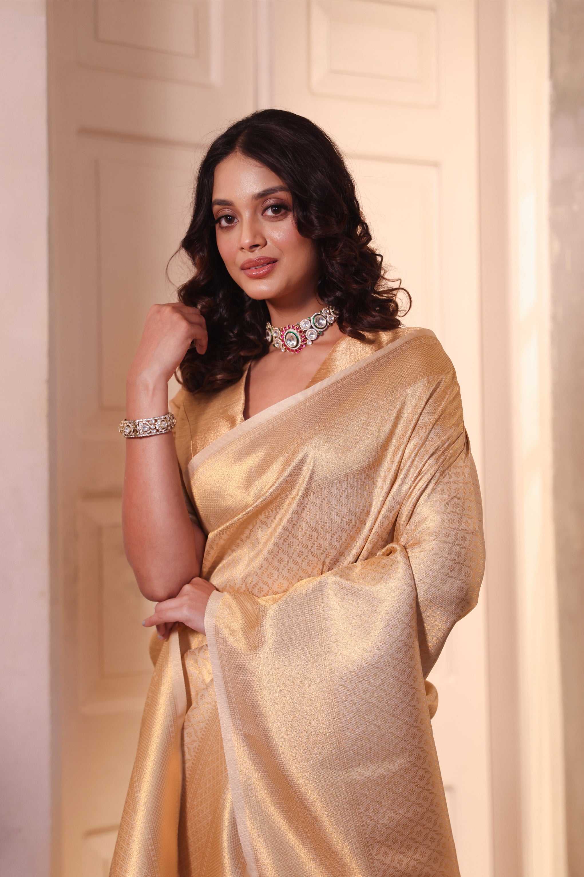 ONAM SPECIAL GOLD WOVEN DESIGN SAREE