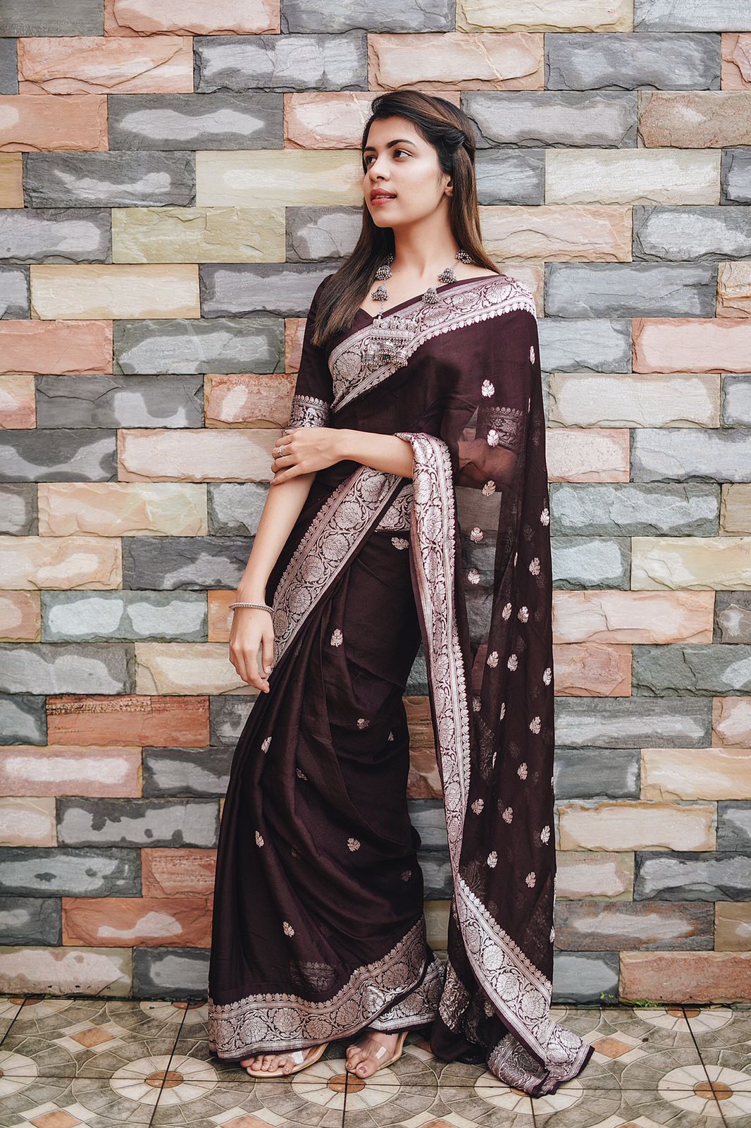 Handloom Banarasi Khaddi Chiffon