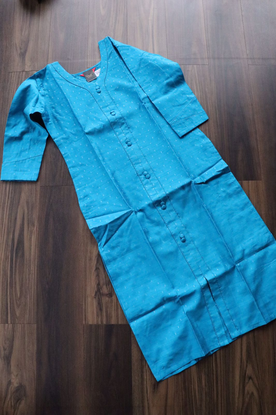 SLUB SILK KURTA BLUE