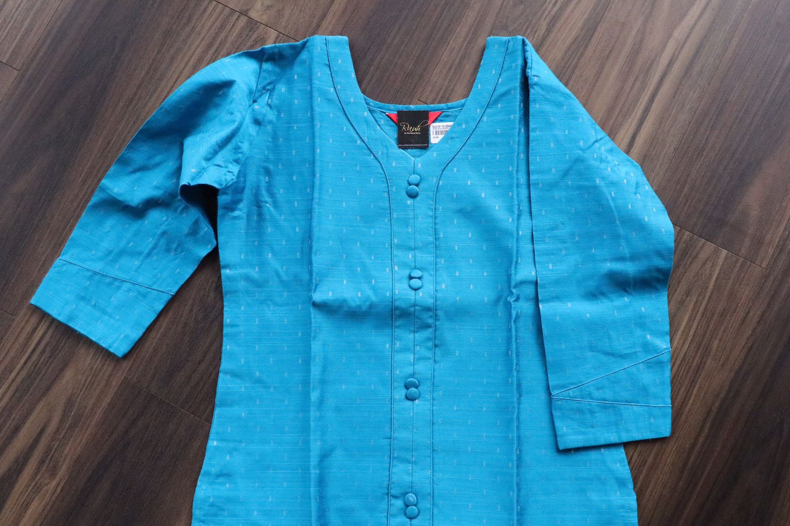 SLUB SILK KURTA BLUE