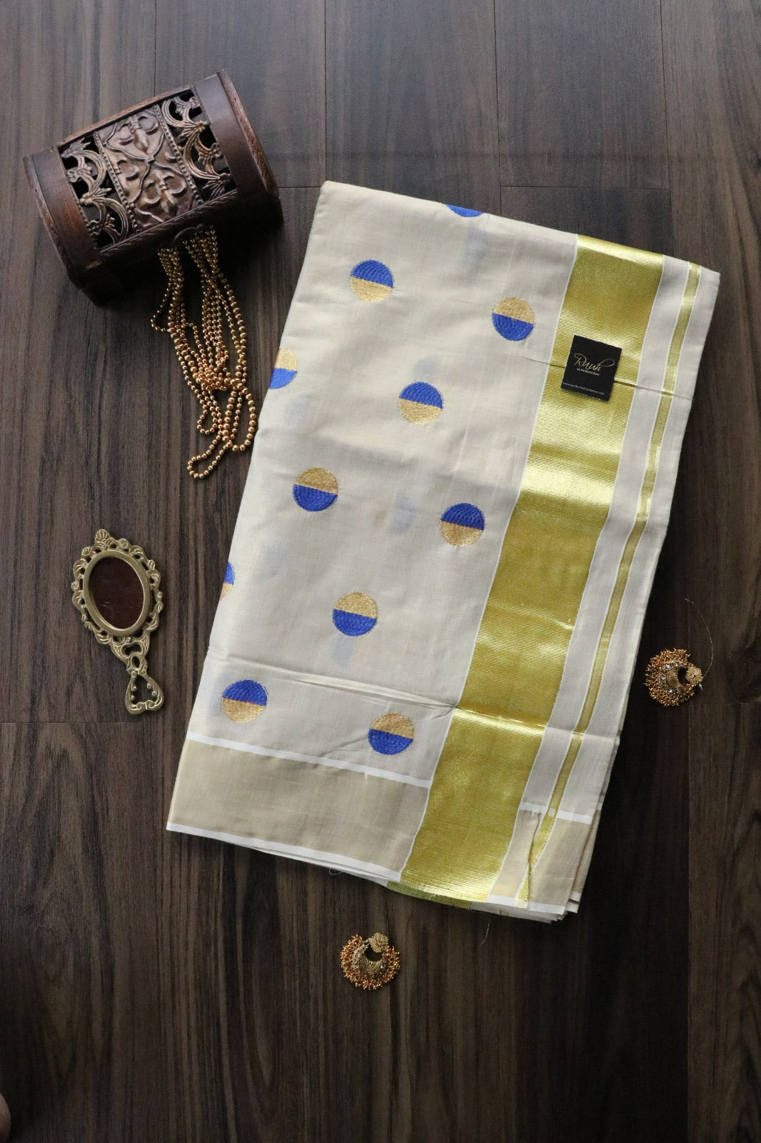 KERALA TISSUE  POLKA EMBROIDERY 2