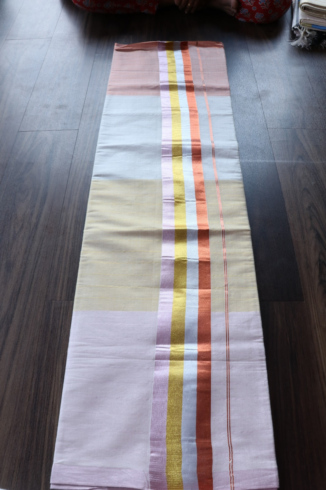 MULTI COLOUR TISSUE CHECK SAREE