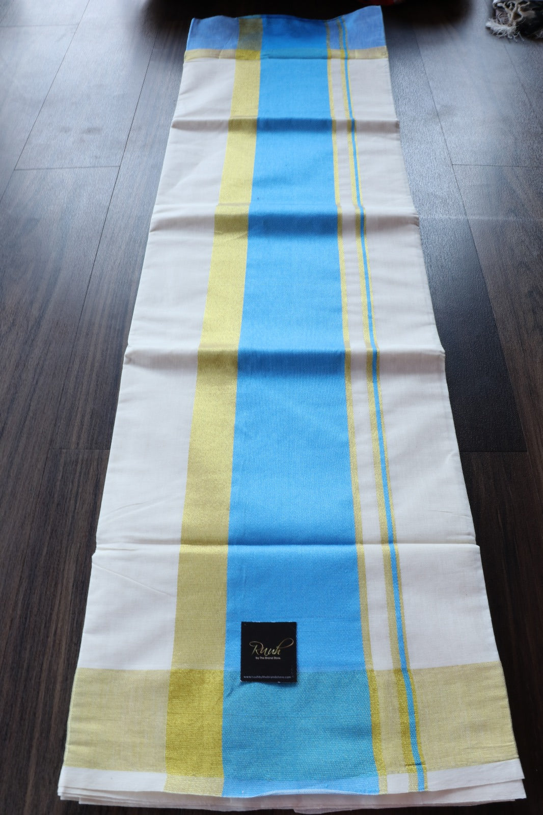 KERALA COTTON SAREE WITH BLUE BORDER