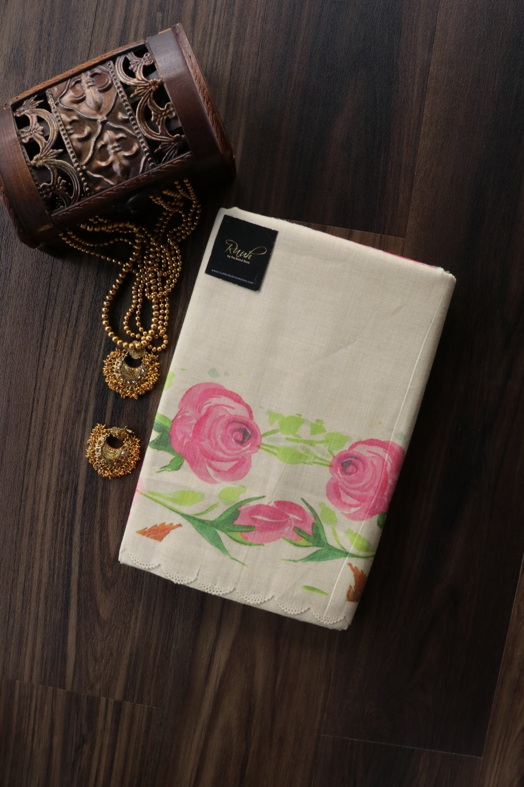 TISSUE FLORAL CUTWORK SAREE 1