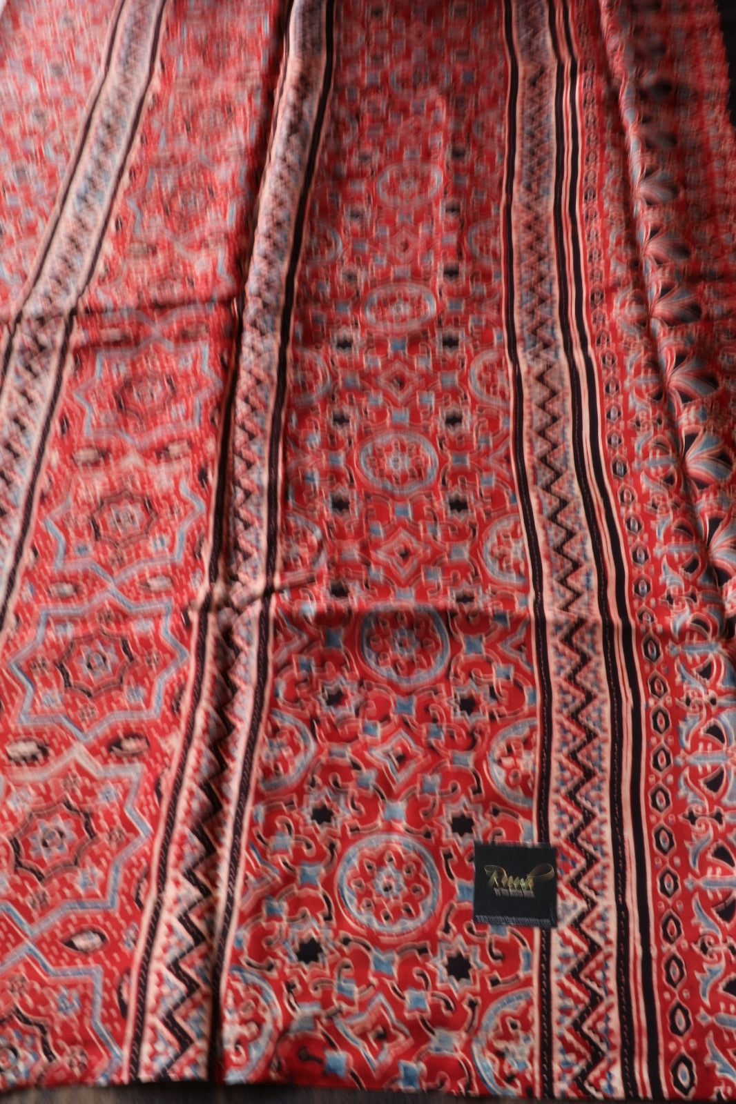 BLACK MODAL SILK WITH RED BORDER