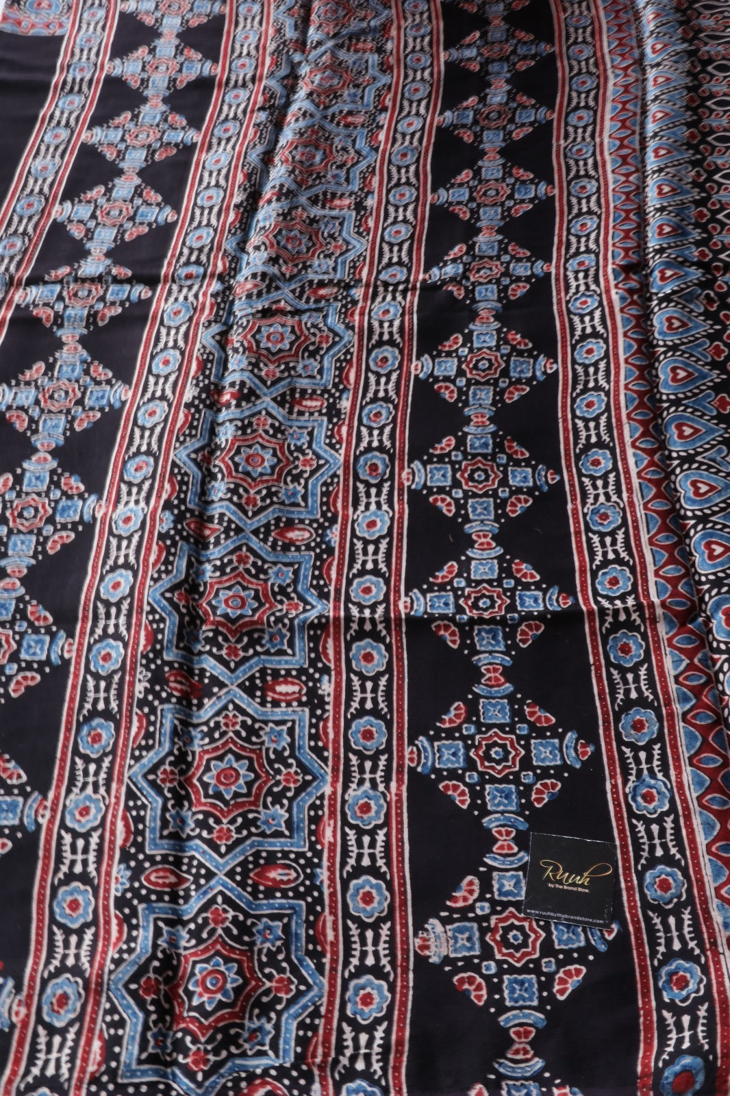 BLACK MODAL SILK WITH  BORDER DESIGN