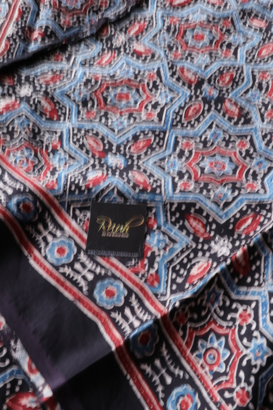 BLACK MODAL SILK WITH  BORDER DESIGN