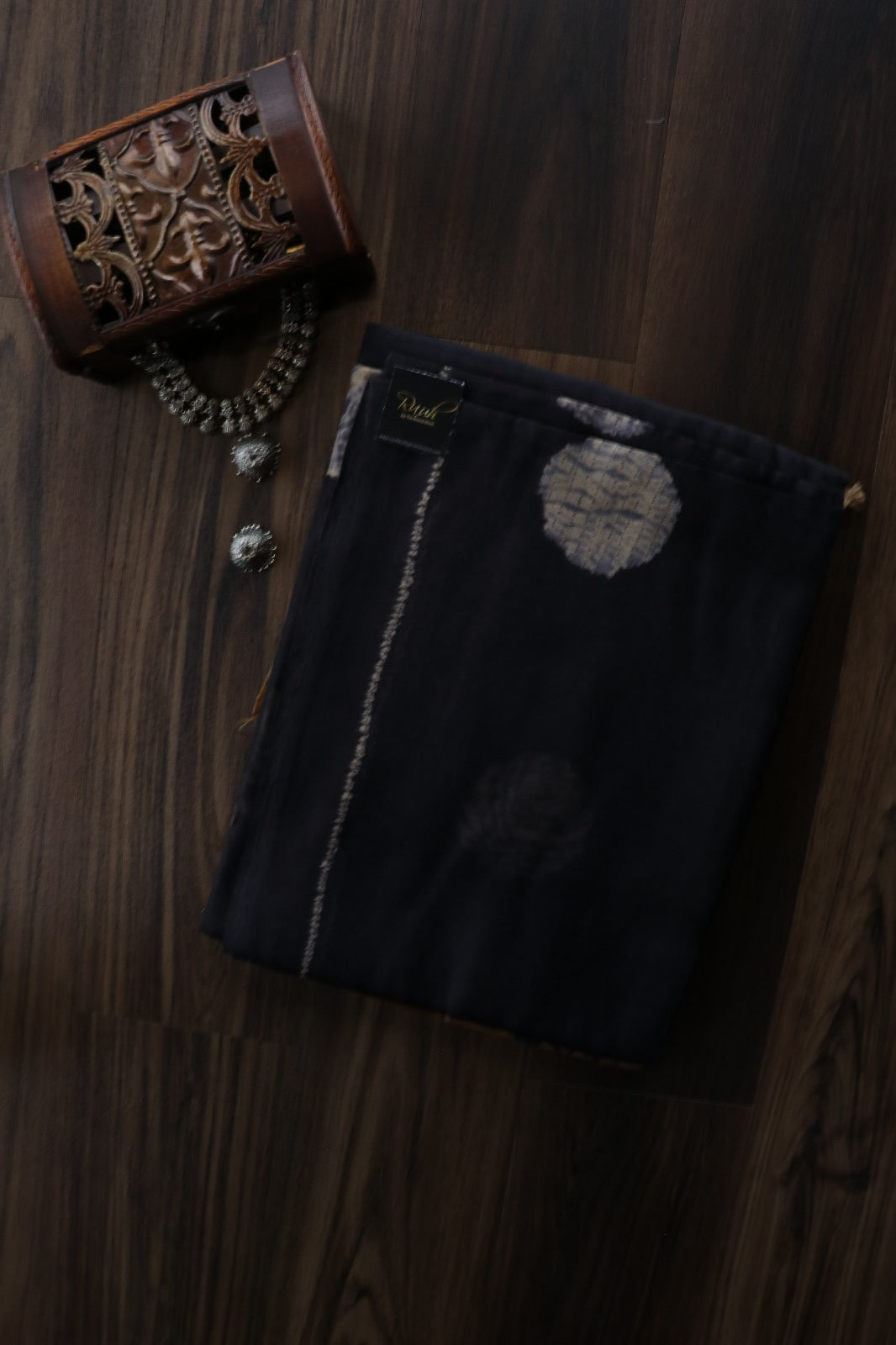 DARK GREY SEMI LINEN SAREE