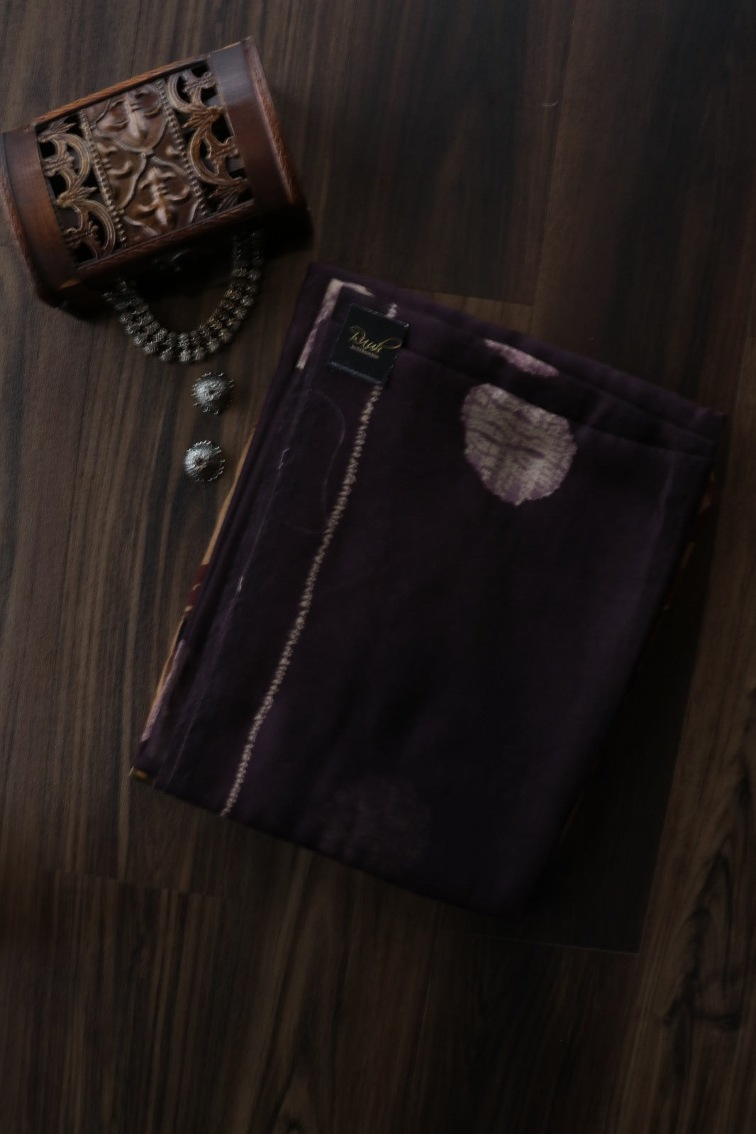 DARK PURPLE SEMI LINEN SAREE