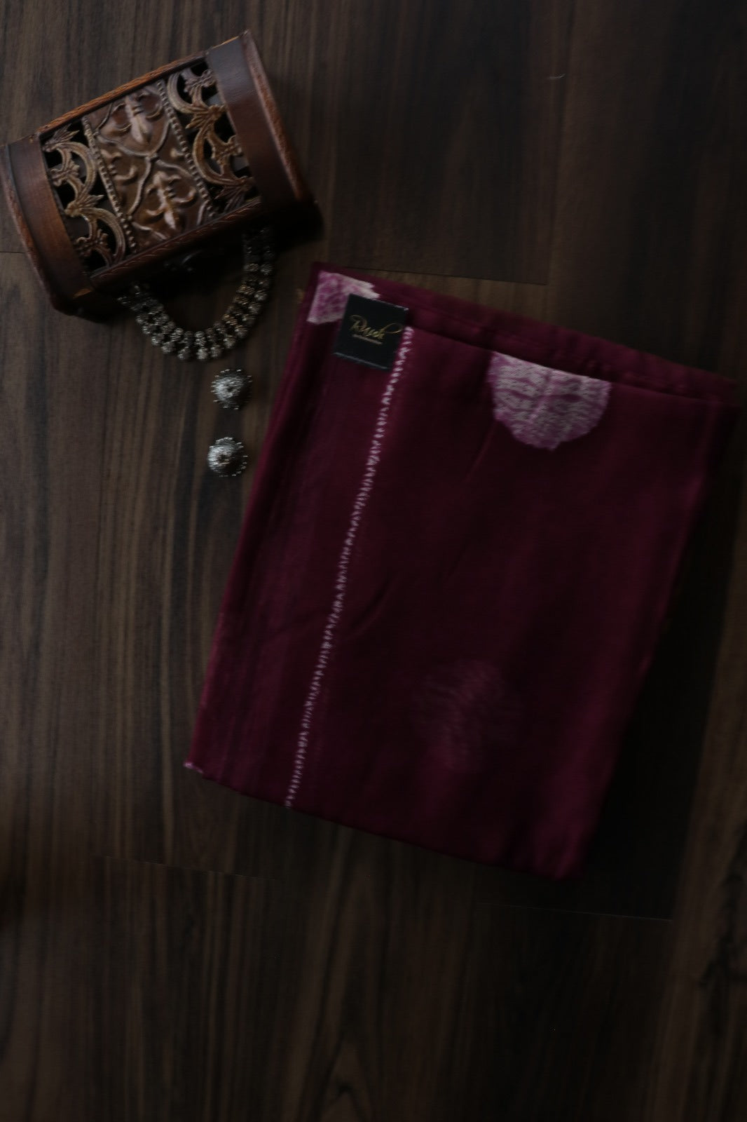 WINE SEMI LINEN SAREE