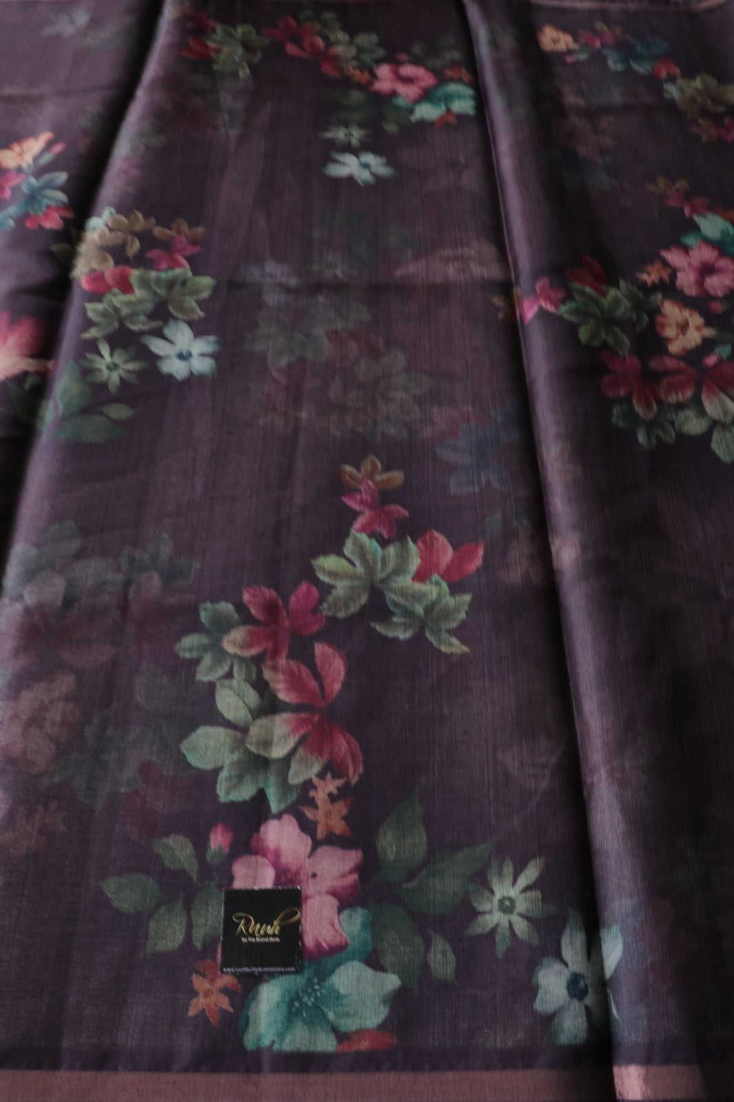 SEMI SILK SAREE WITH FLORAL PRINTS