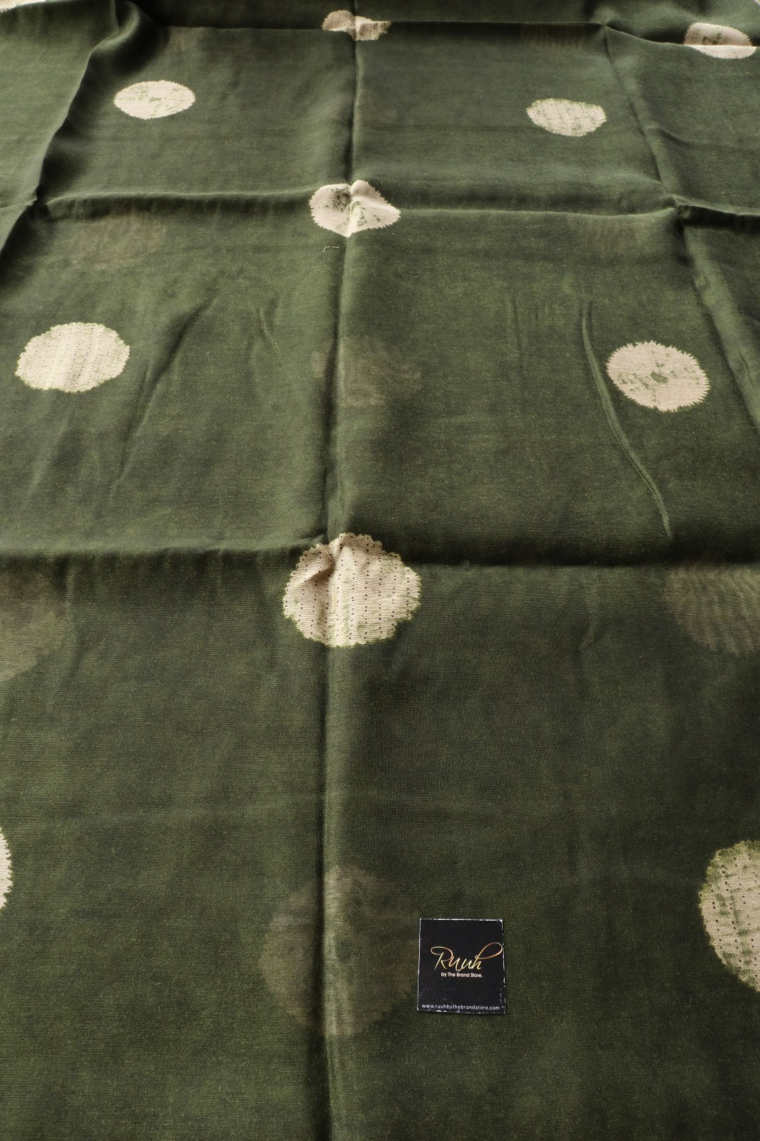 DARK GREEN SEMI LINEN SAREE
